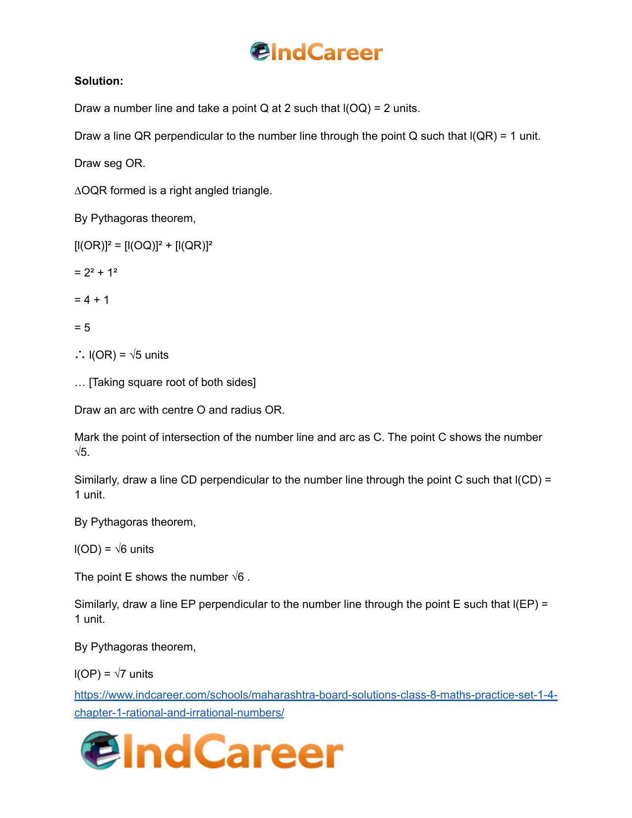 Maharashtra Board Solutions Class 8-Maths (Practice Set 1.4): Chapter 1- Rational and Irrational Numbers - Page 5