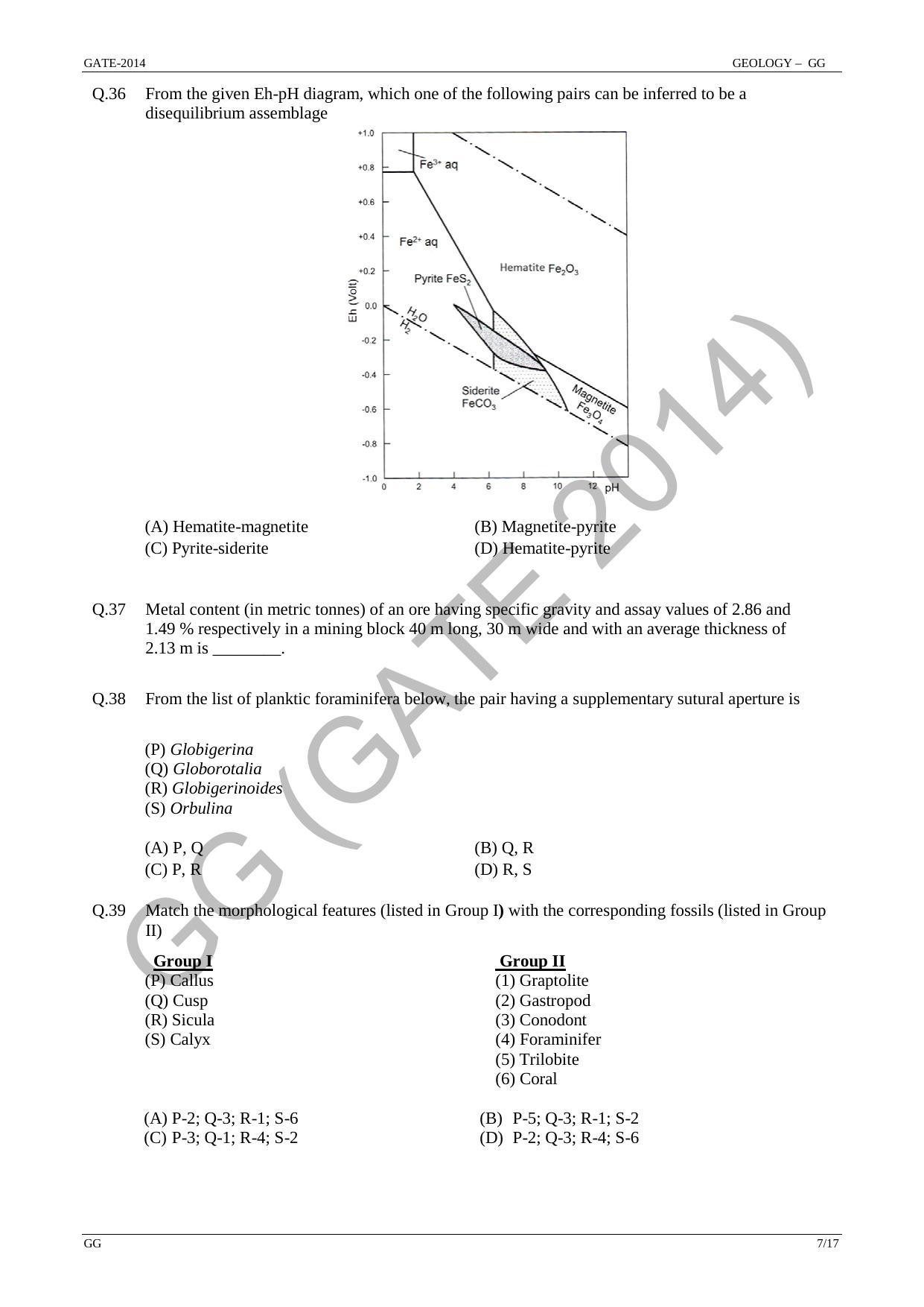 GATE 2014 Geology and Geophysics (GG) Question Paper with Answer Key - Page 13