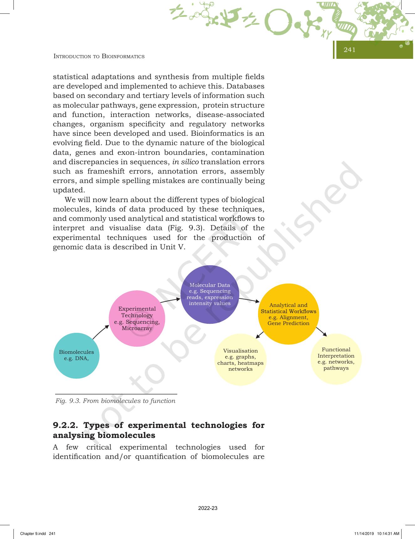 NCERT Book for Class 11 Biotechnology Chapter 9 Introduction to Bioinformatics - Page 9