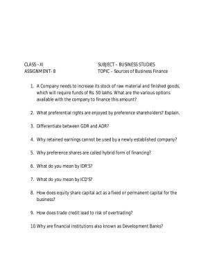 CBSE Worksheets for Class 11 Business Studies Assignment 16