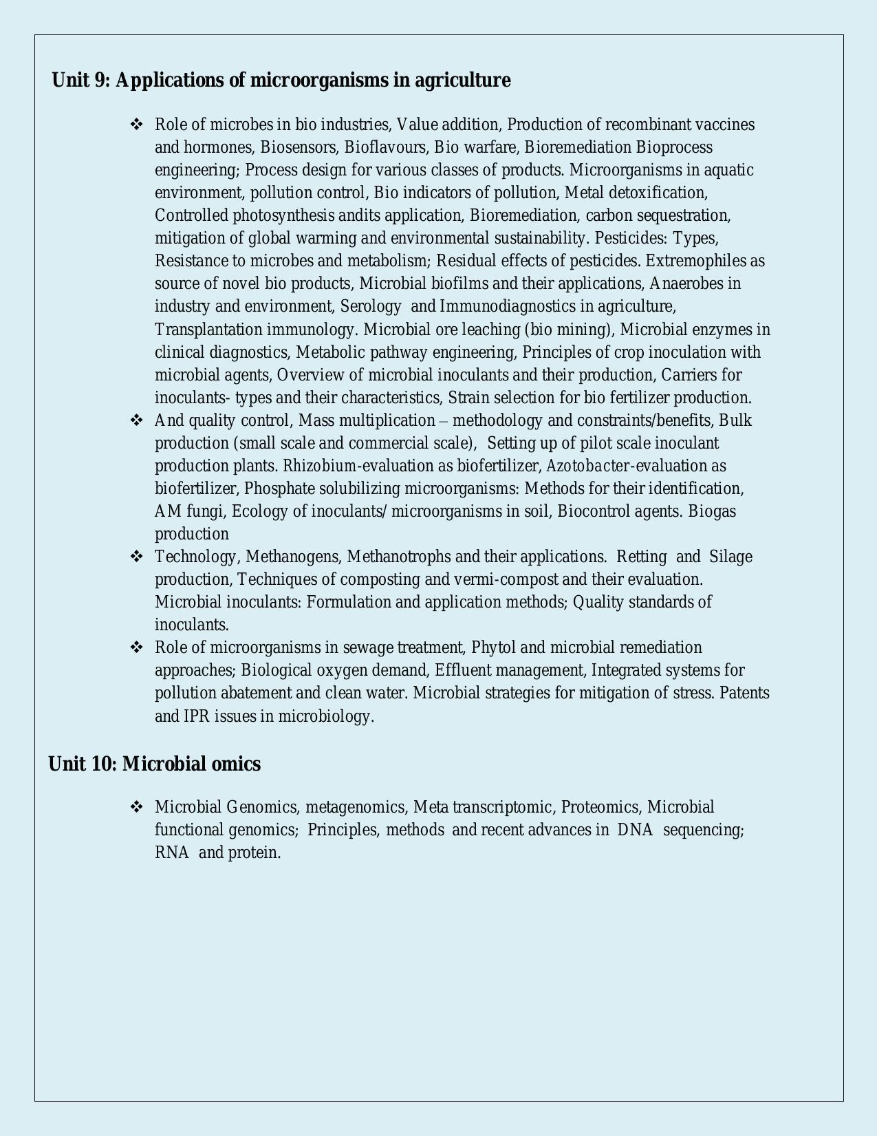 NTA PhD Entrance Exam Microbiology Syllabus - Page 5