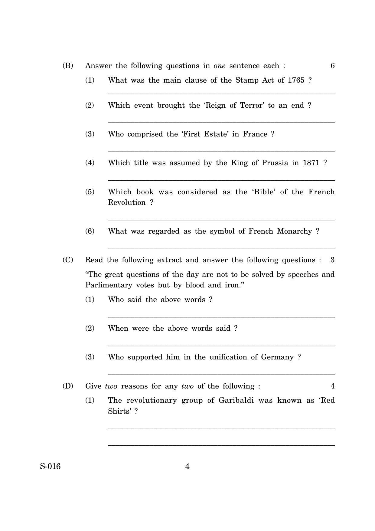 Goa Board Class 10 History And Political Science Cwsn E English (March 2019) Question Paper - Page 4
