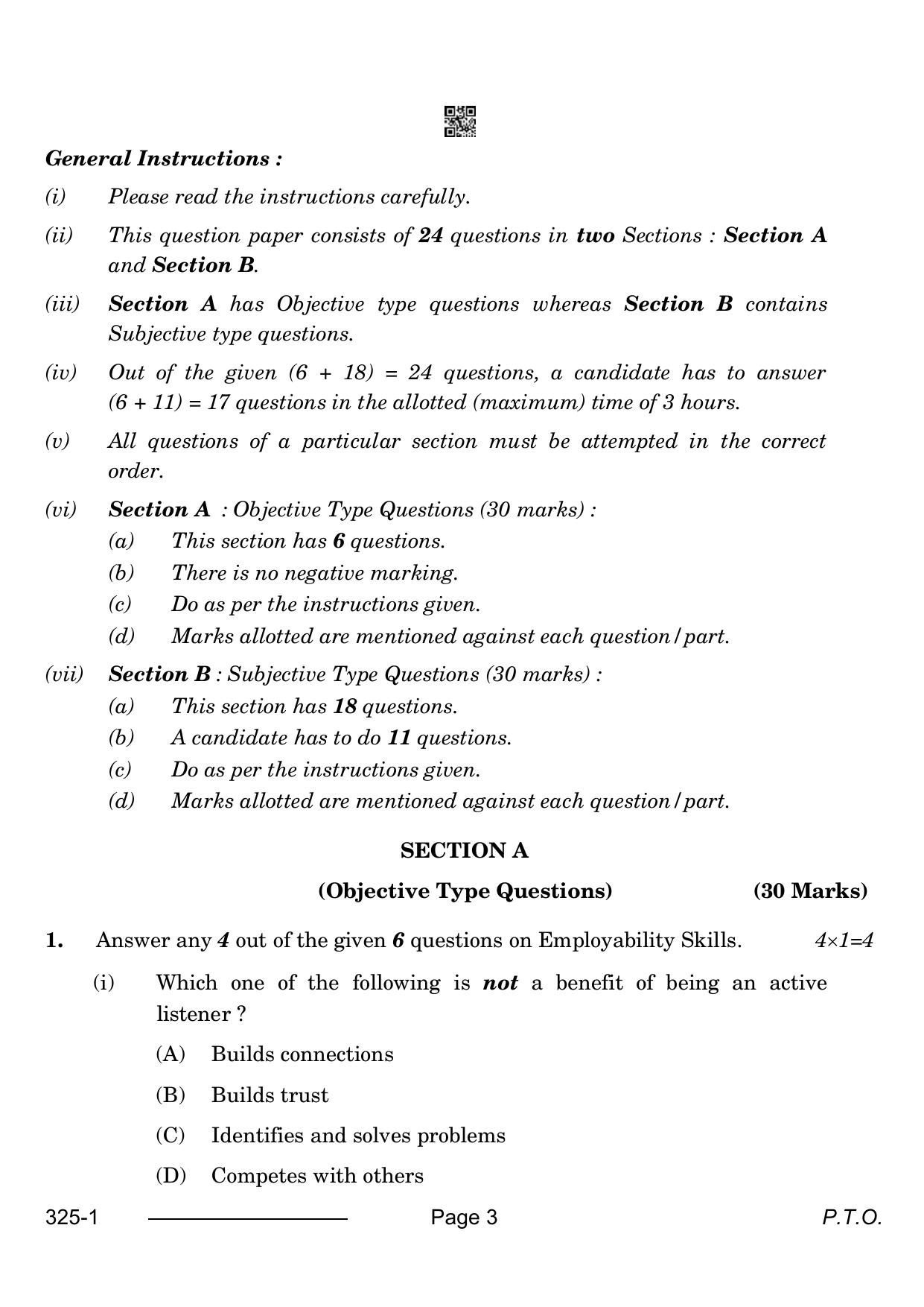 CBSE Class 12 Retail 2024 Question Paper - Page 3