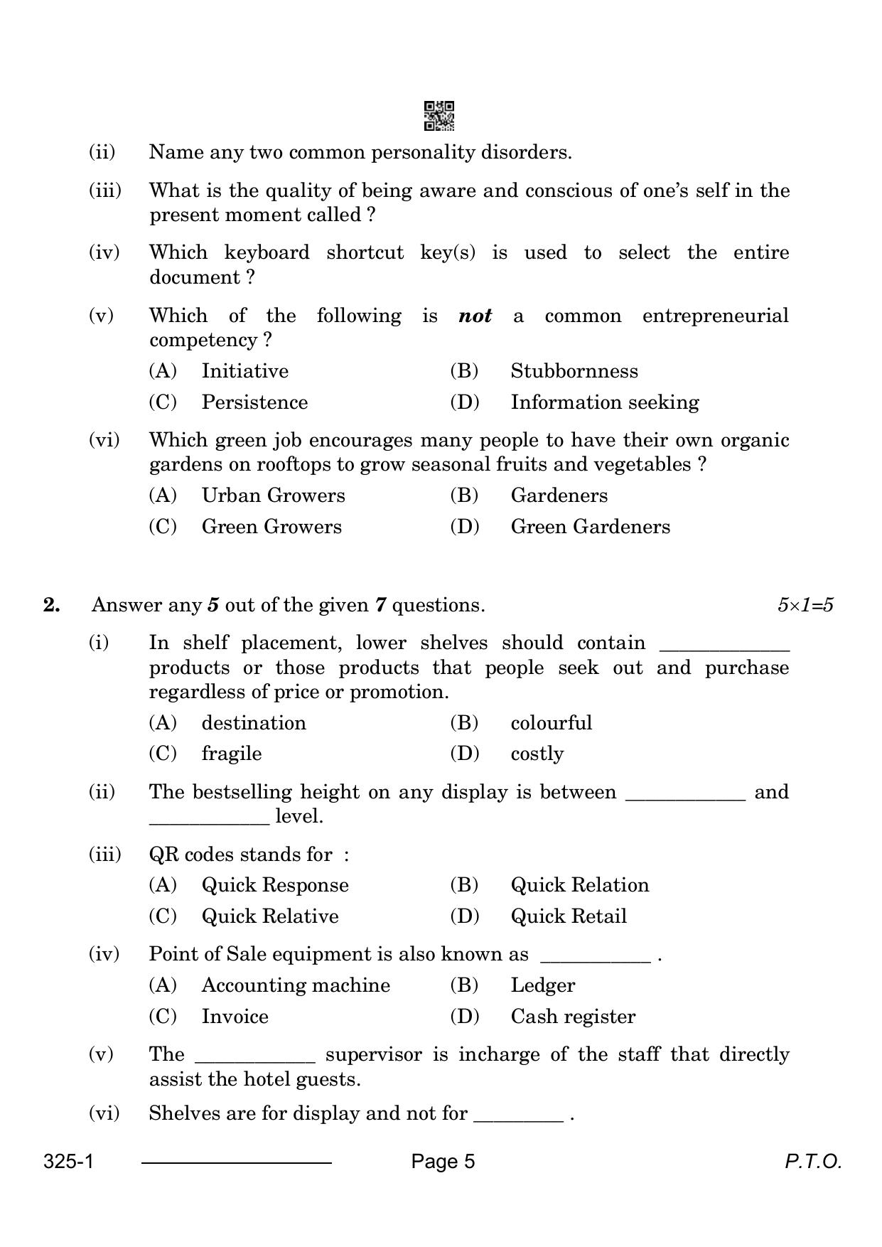CBSE Class 12 Retail 2024 Question Paper - Page 5
