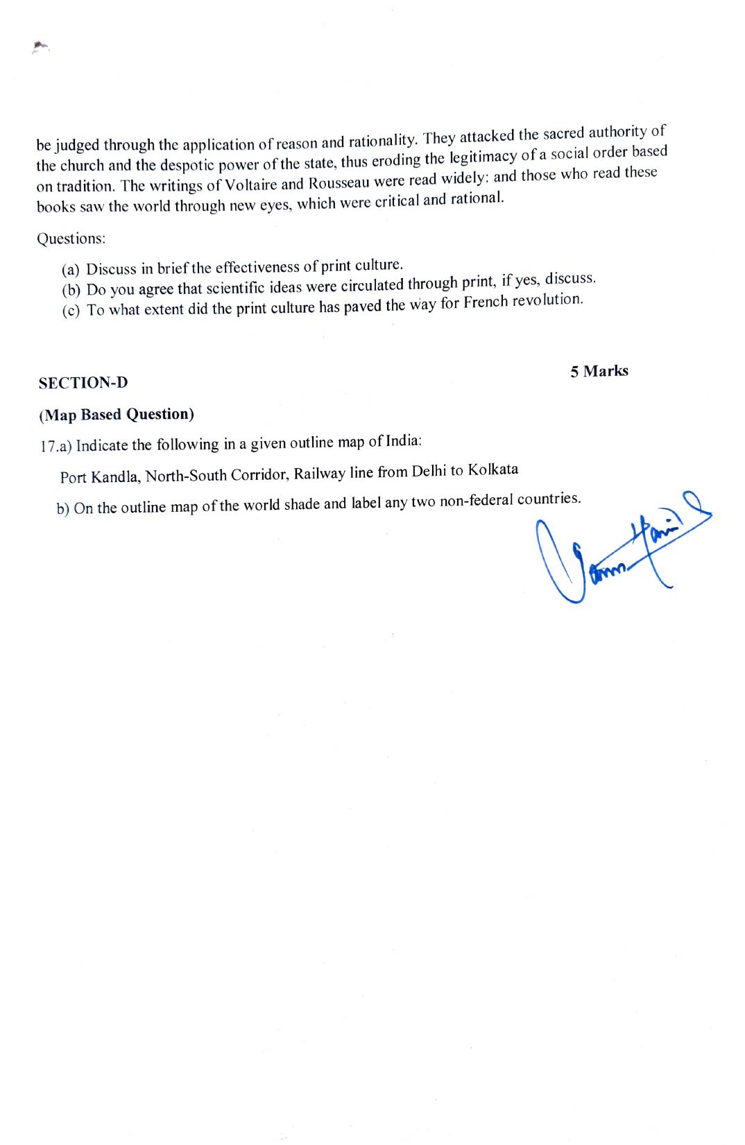 JKBOSE Class 10 SST 2024 Model Question Paper - Page 4