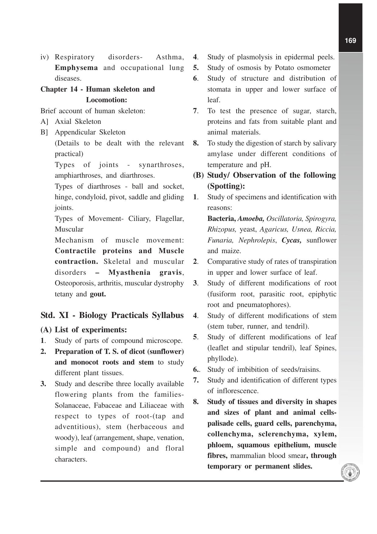 Maharashtra HSC Biology Syllabus  - Page 4