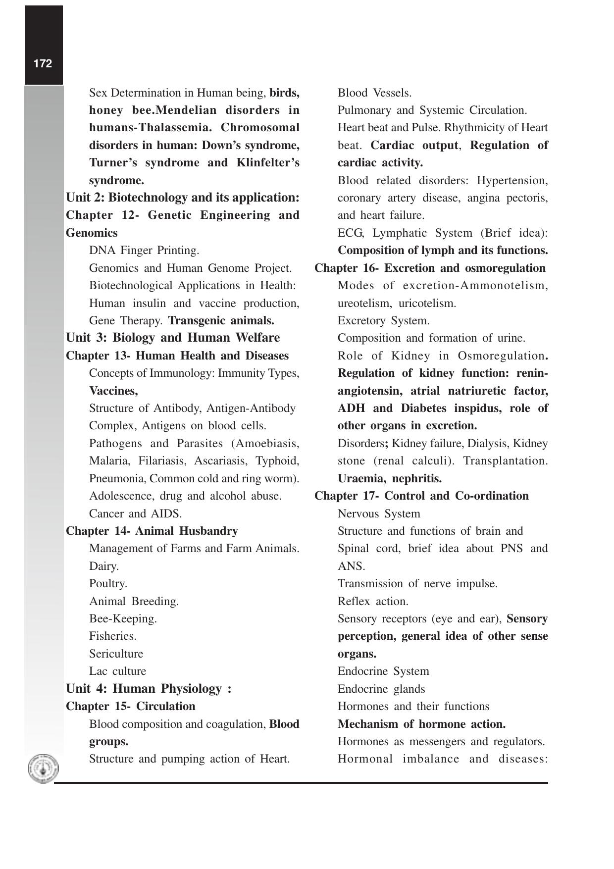 Maharashtra HSC Biology Syllabus  - Page 7