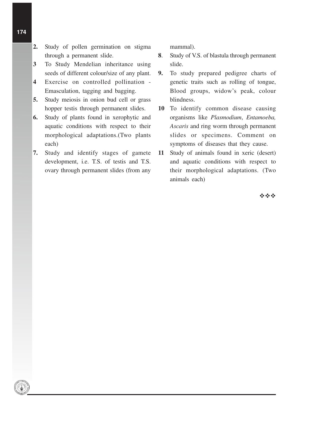 Maharashtra HSC Biology Syllabus  - Page 9