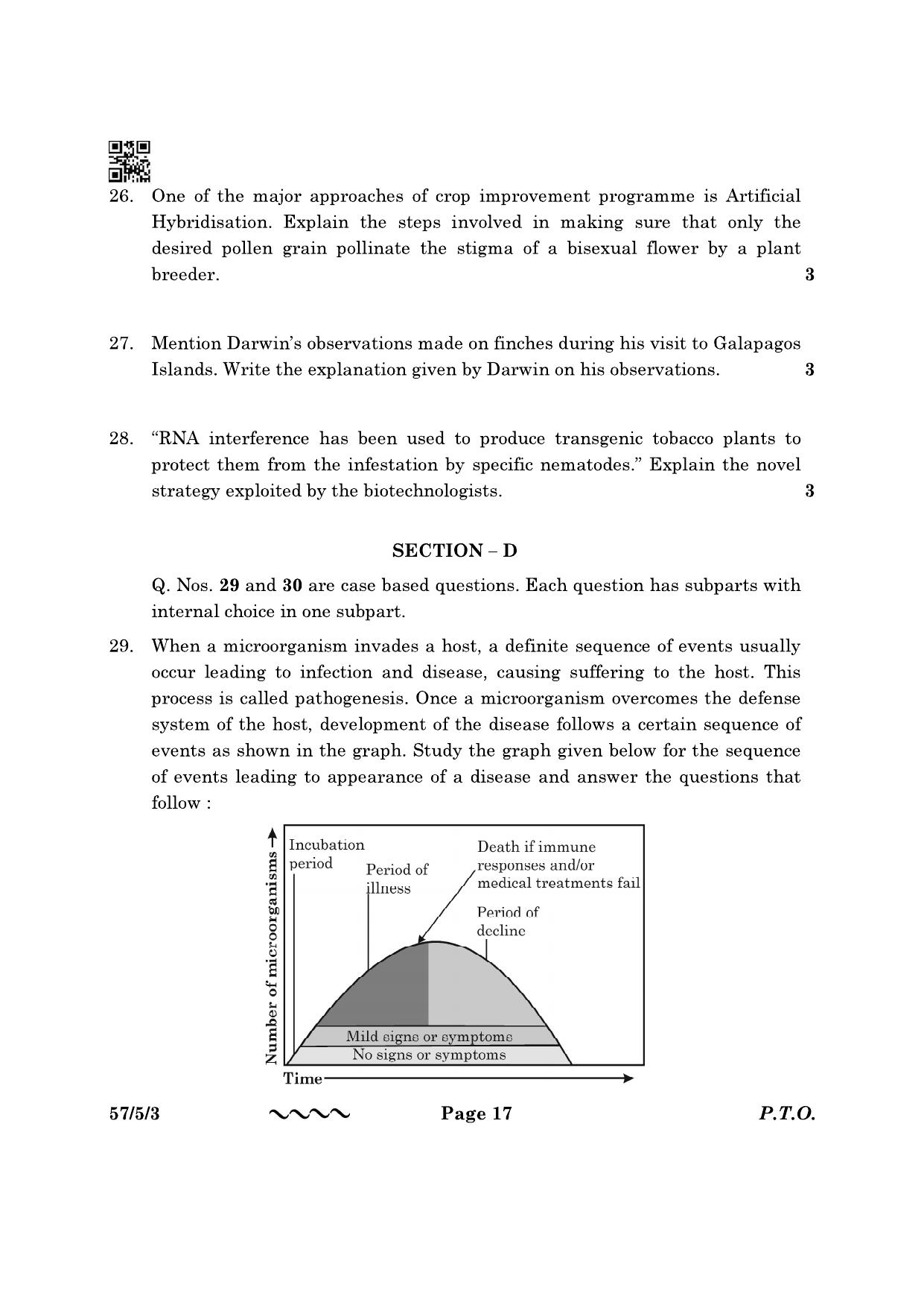 CBSE Class 12 57-5-3 Biology 2023 Question Paper - Page 17