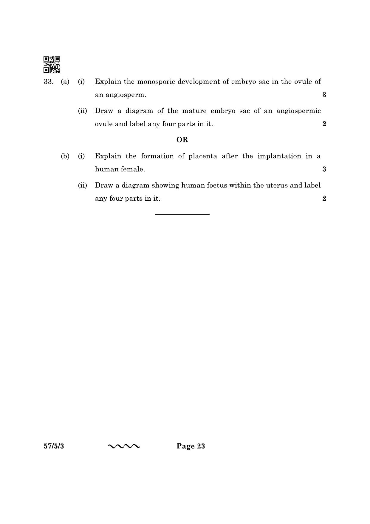 CBSE Class 12 57-5-3 Biology 2023 Question Paper - Page 23