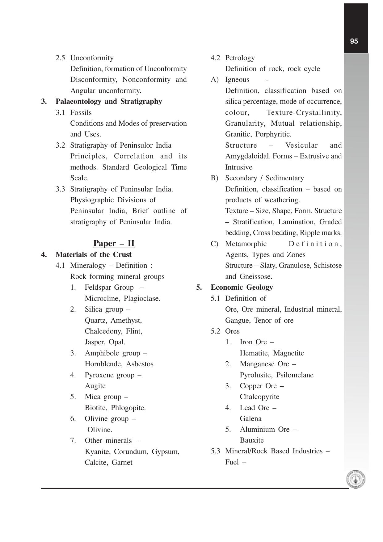 Maharashtra HSC Geology Syllabus - Page 4