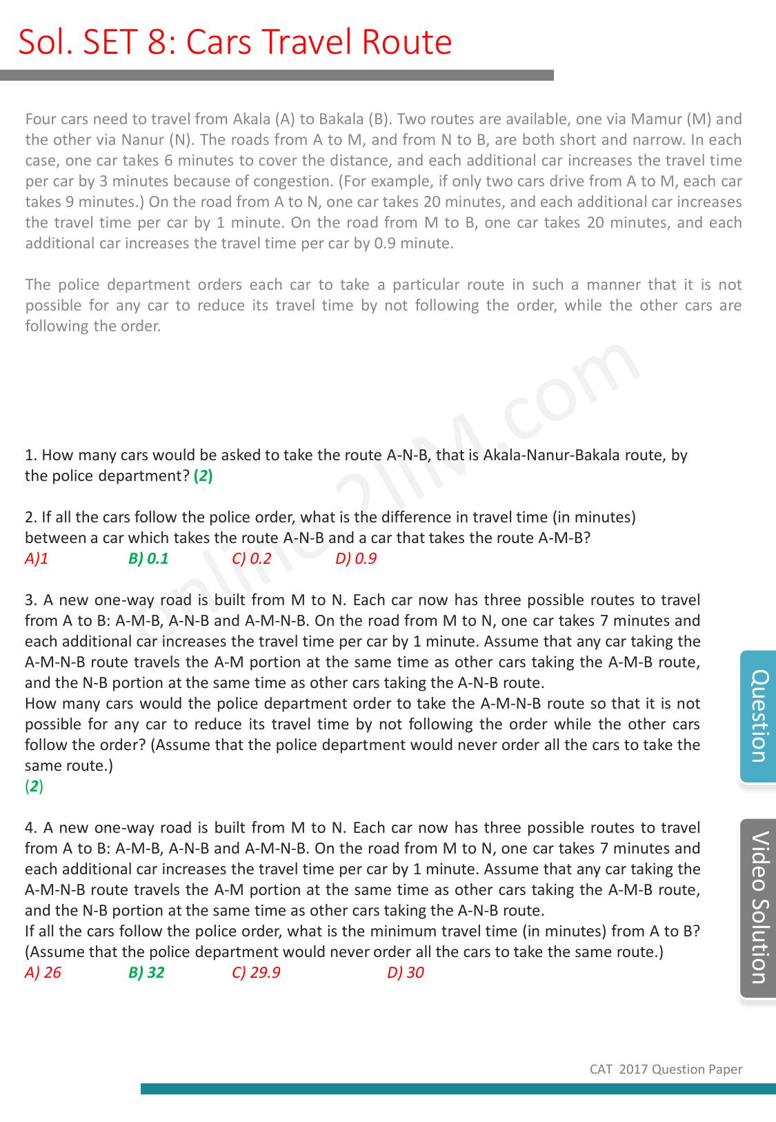 CAT 2018 CAT DILR Slot 1 Answer Key - Page 8