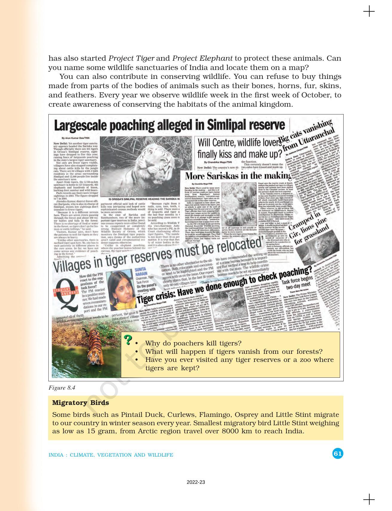NCERT Book for Class 6 Social Science(Geography) : Chapter 8-India: Climate, Vegetation, and Wildlife - Page 6