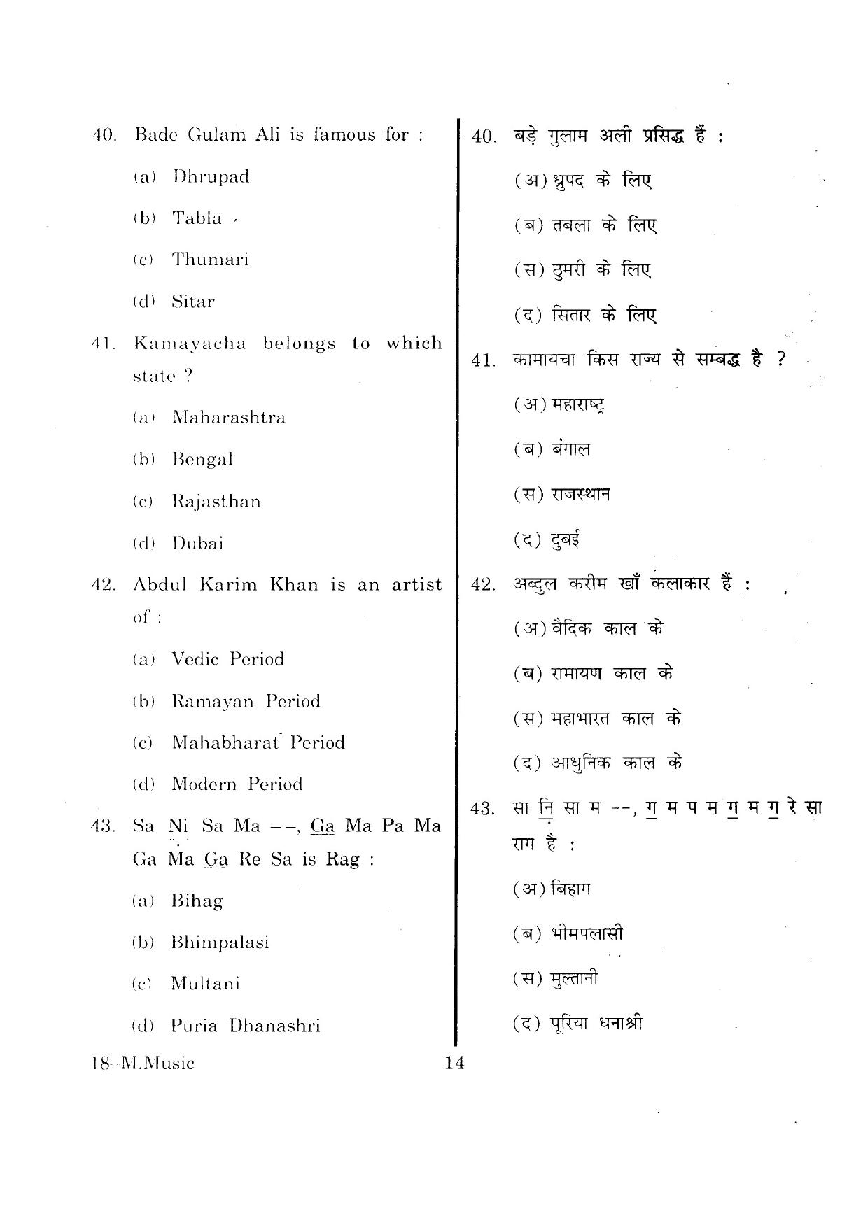 URATPG M-Mus 2013 Question Paper - Page 13