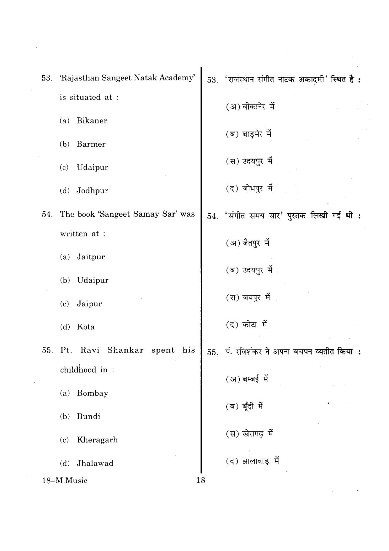 URATPG M-Mus 2013 Question Paper - Page 17