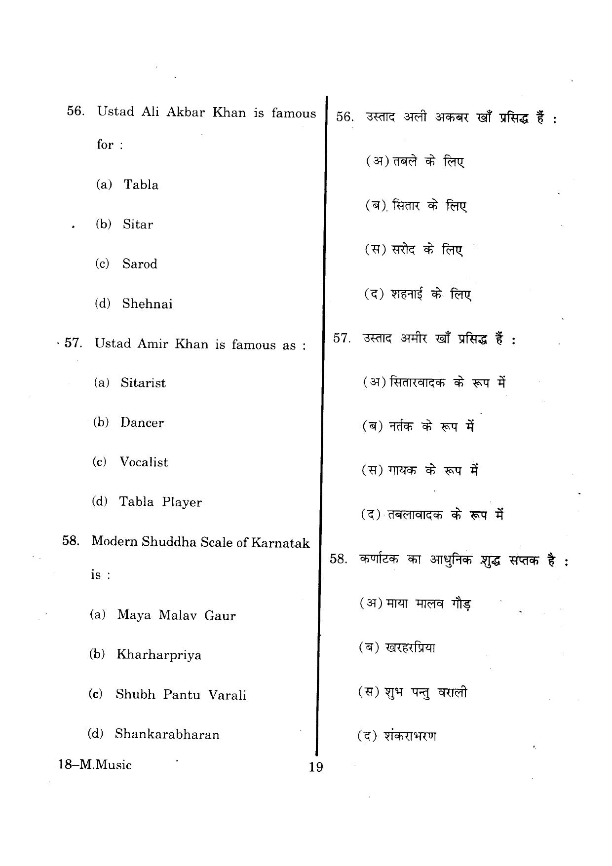 URATPG M-Mus 2013 Question Paper - Page 18