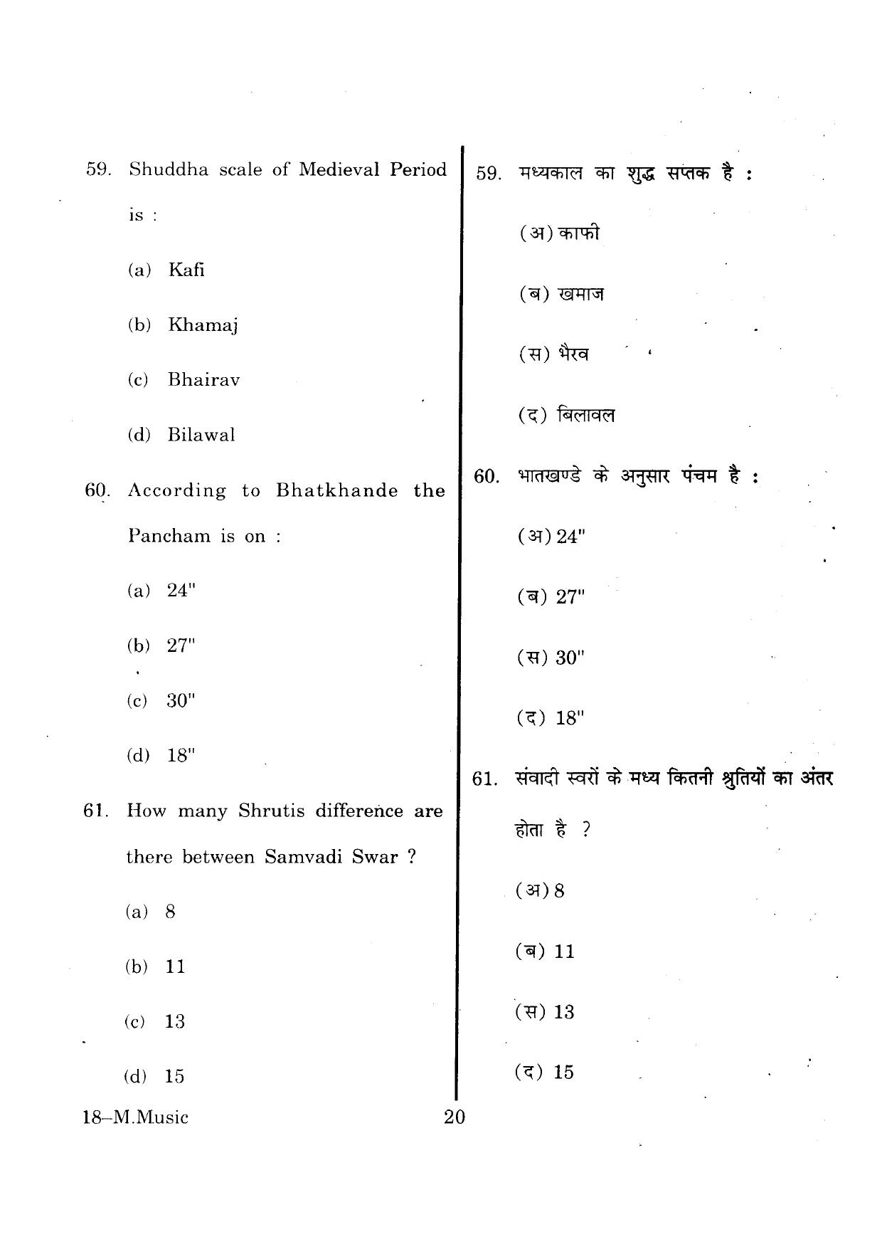 URATPG M-Mus 2013 Question Paper - Page 19