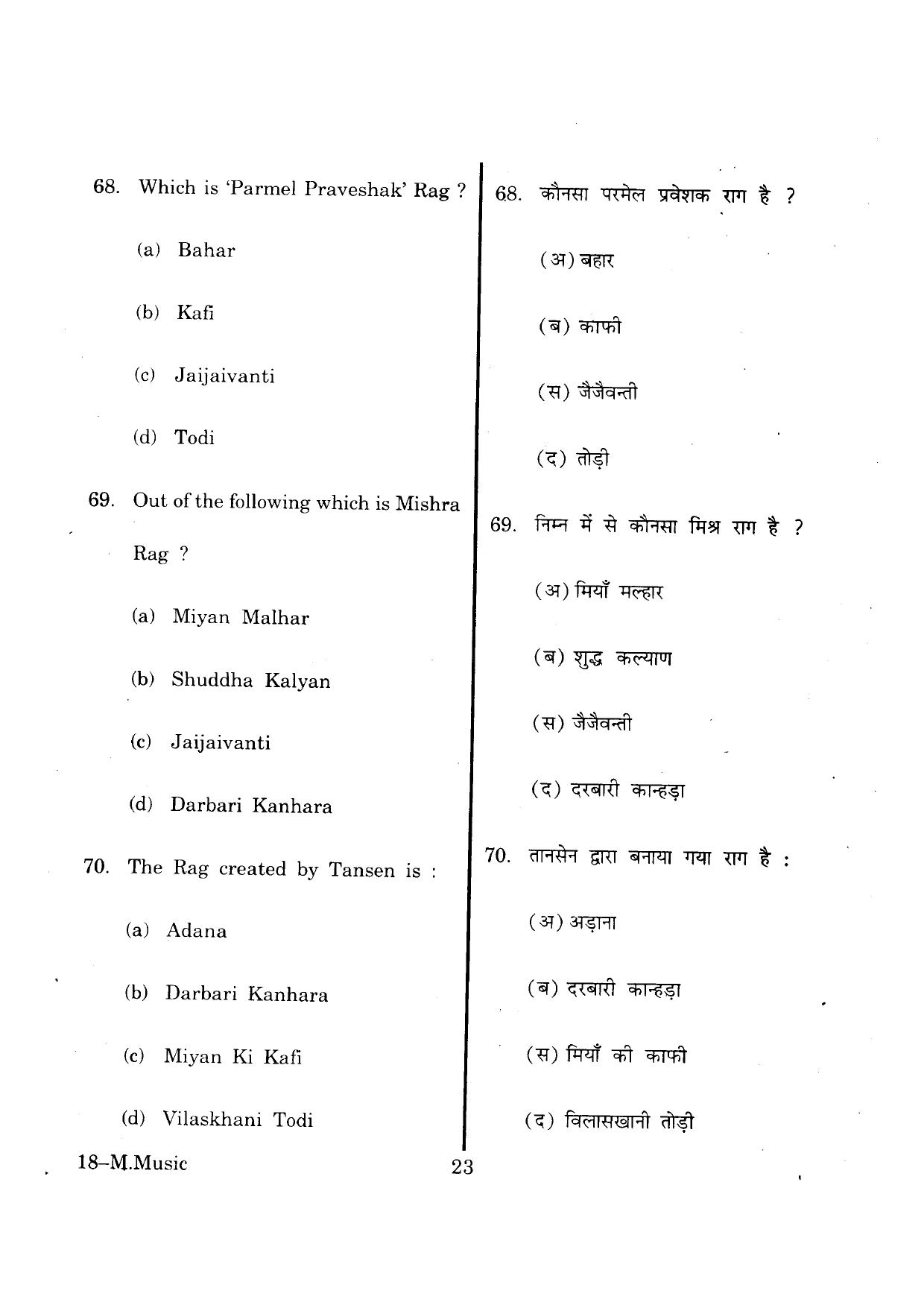 URATPG M-Mus 2013 Question Paper - Page 22