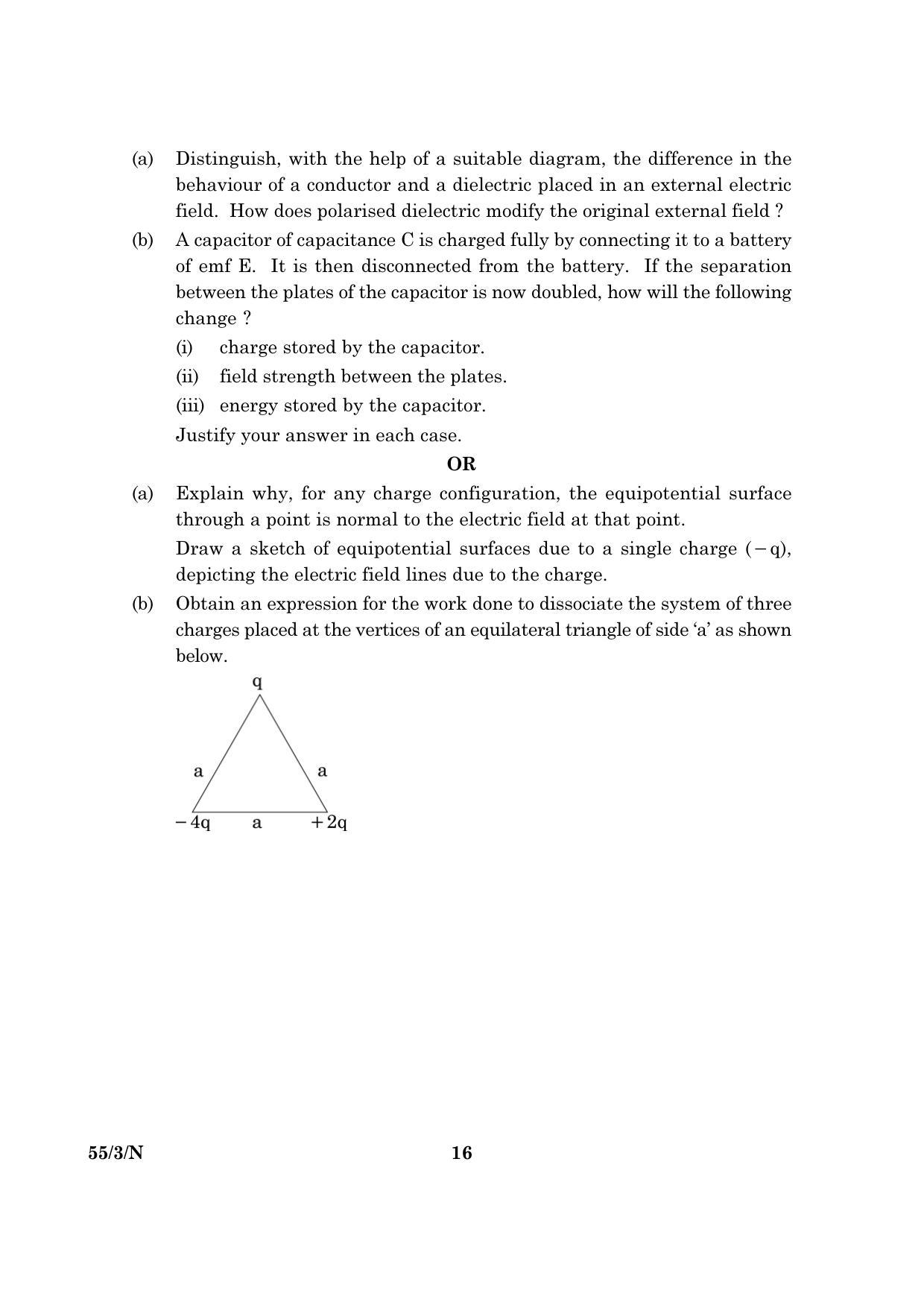 CBSE Class 12 055 Set 3 N Physics Theory 2016 Question Paper - Page 16