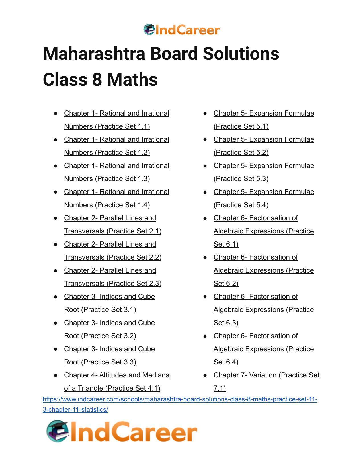 Maharashtra Board Solutions Class 8-Maths (Practice Set 11.3): Chapter 11- Statistics - Page 8