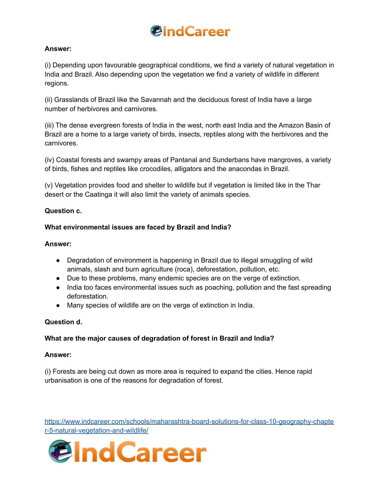 Maharashtra Board Solutions for Class 10- Geography: Chapter 5- Natural Vegetation and Wildlife - Page 7