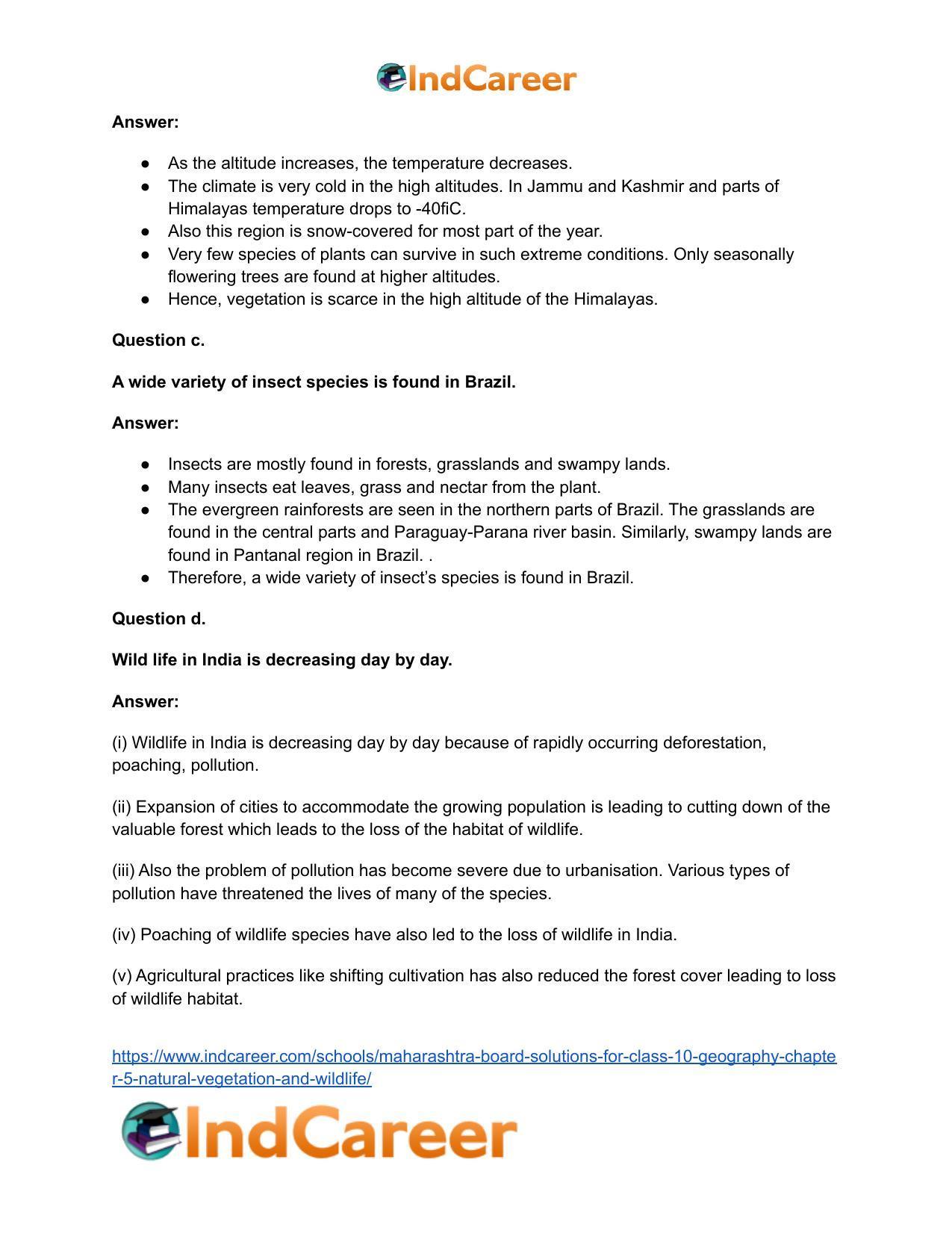 Maharashtra Board Solutions for Class 10- Geography: Chapter 5- Natural Vegetation and Wildlife - Page 9