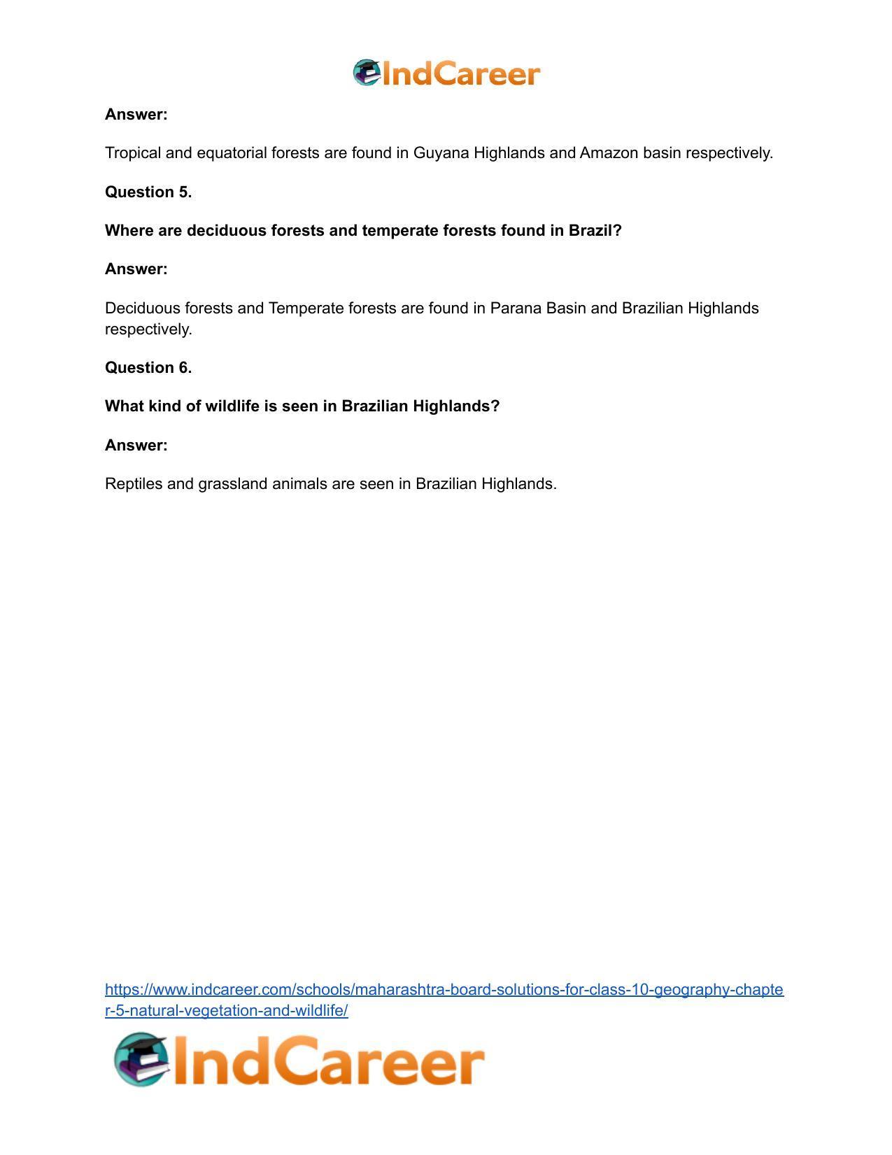 Maharashtra Board Solutions for Class 10- Geography: Chapter 5- Natural Vegetation and Wildlife - Page 16