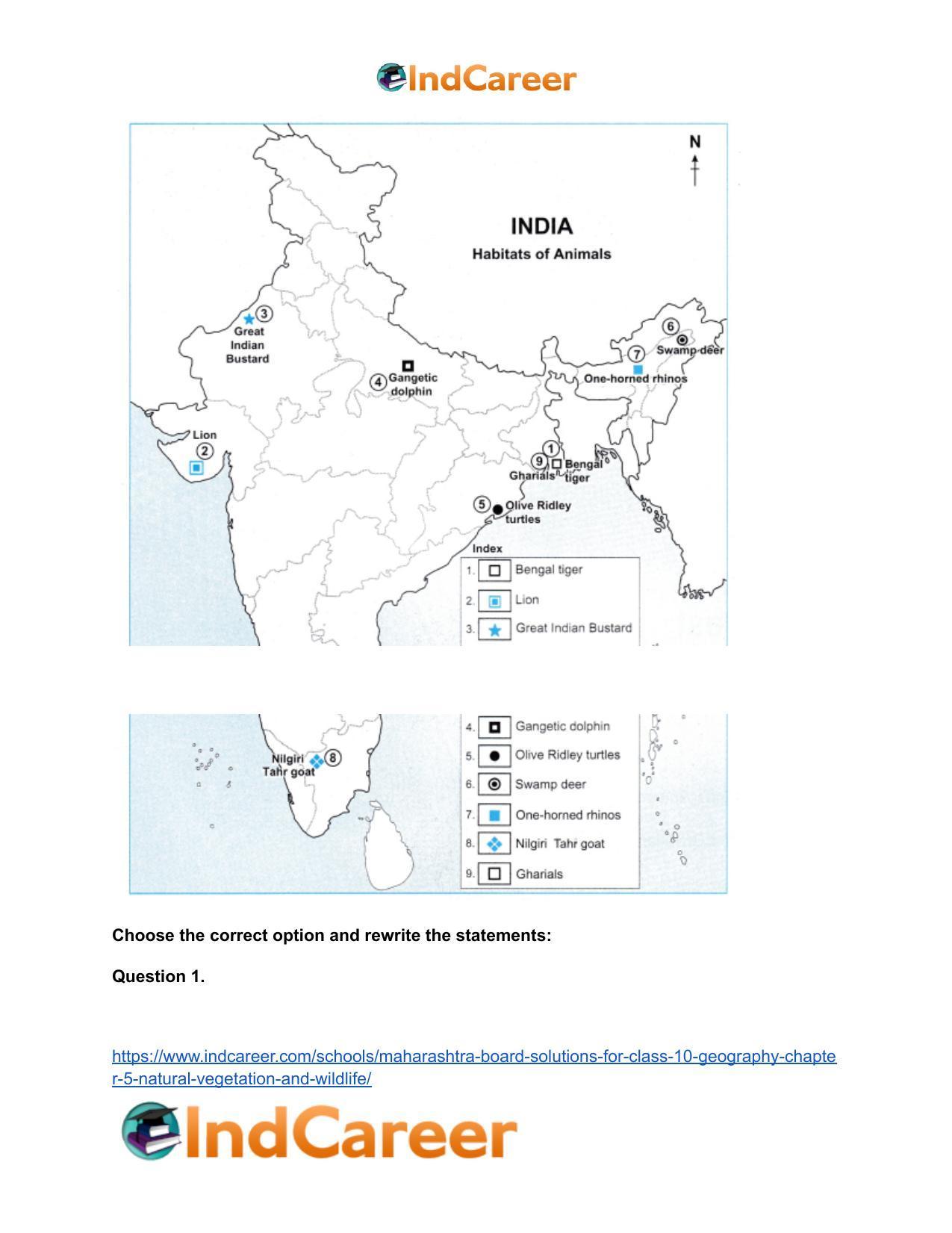 Maharashtra Board Solutions for Class 10- Geography: Chapter 5- Natural Vegetation and Wildlife - Page 21
