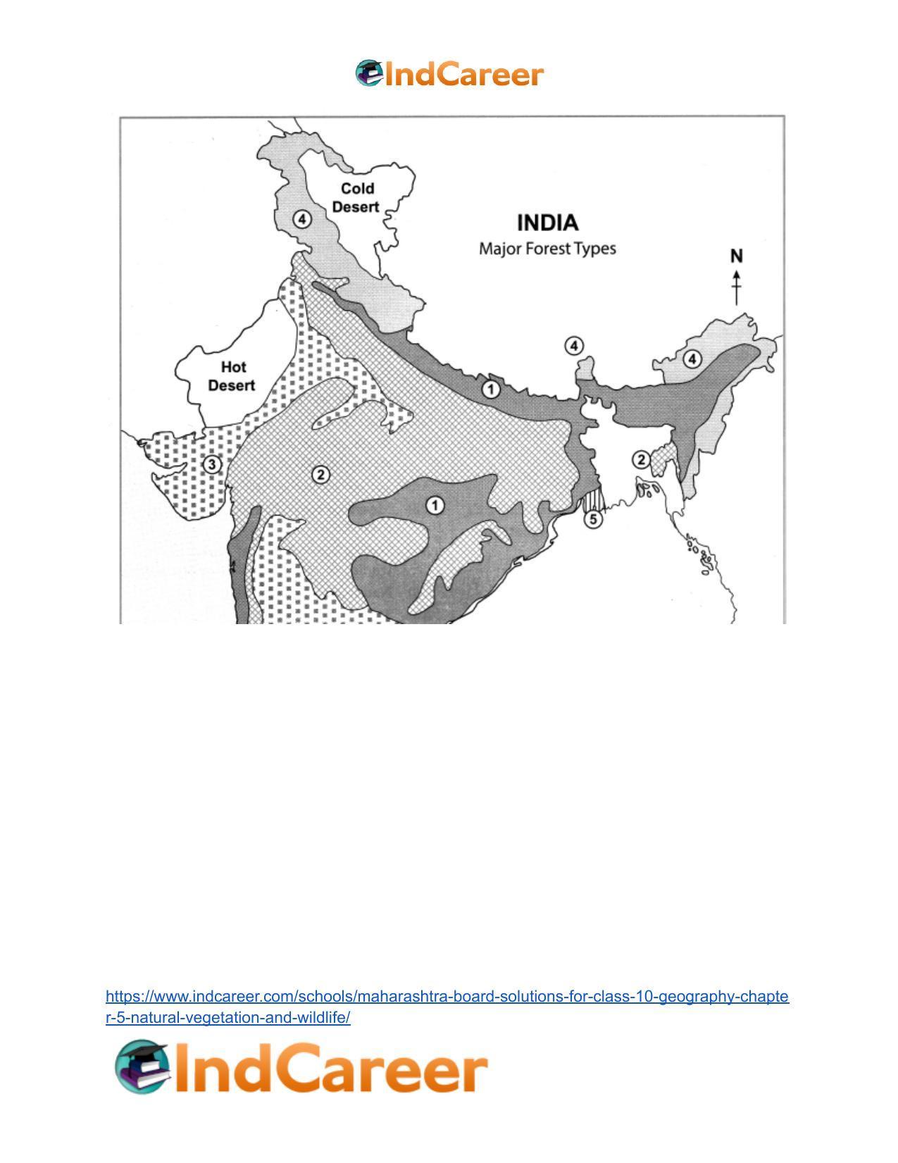 Maharashtra Board Solutions for Class 10- Geography: Chapter 5- Natural Vegetation and Wildlife - Page 49