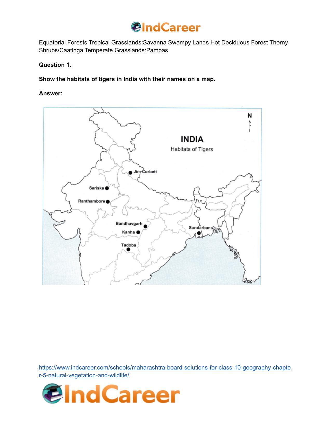 Maharashtra Board Solutions for Class 10- Geography: Chapter 5- Natural Vegetation and Wildlife - Page 52