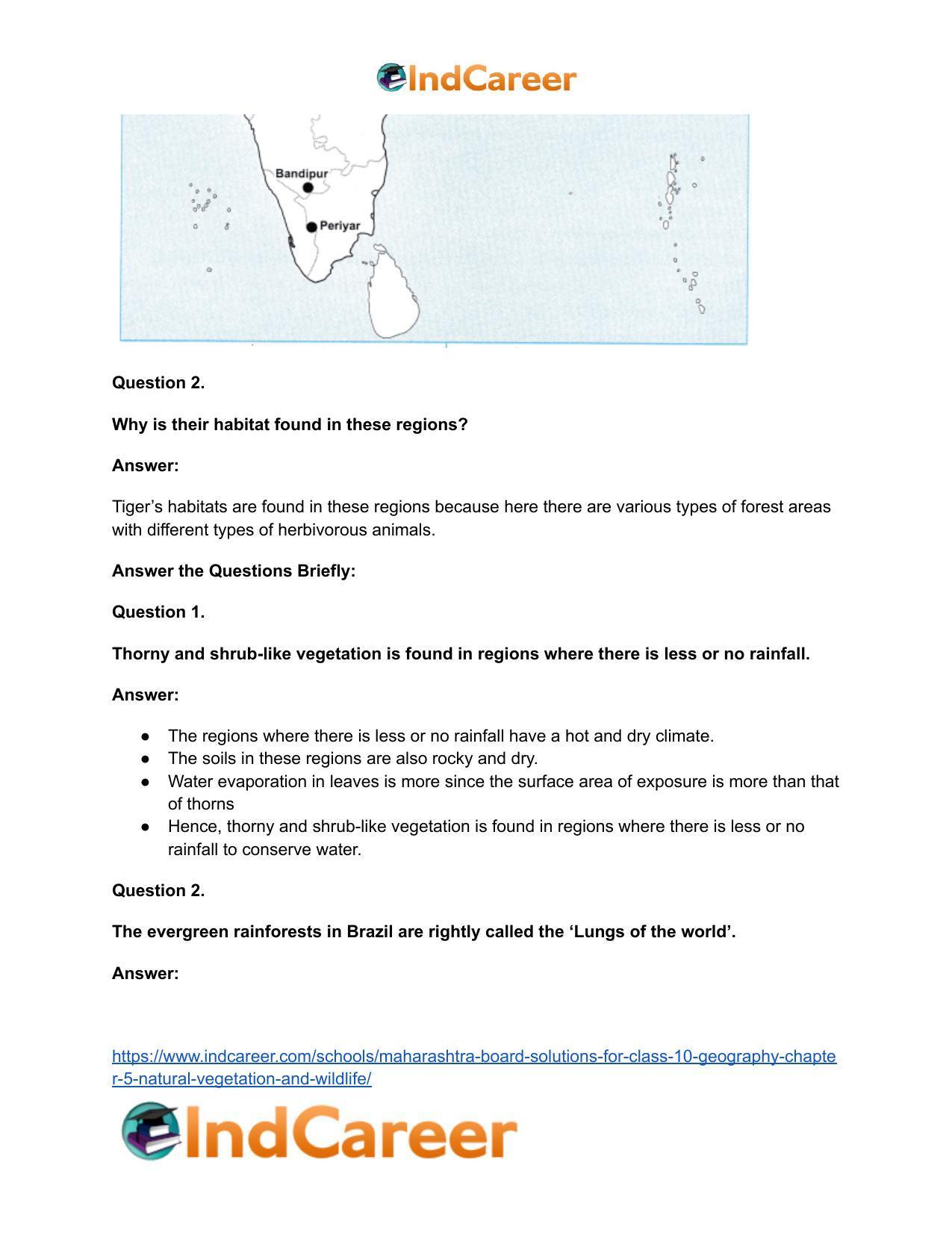 Maharashtra Board Solutions for Class 10- Geography: Chapter 5- Natural Vegetation and Wildlife - Page 53