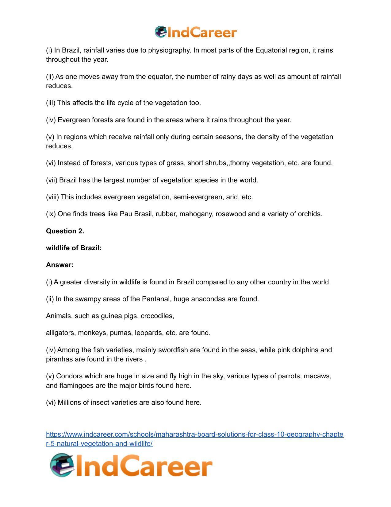 Maharashtra Board Solutions for Class 10- Geography: Chapter 5- Natural Vegetation and Wildlife - Page 55