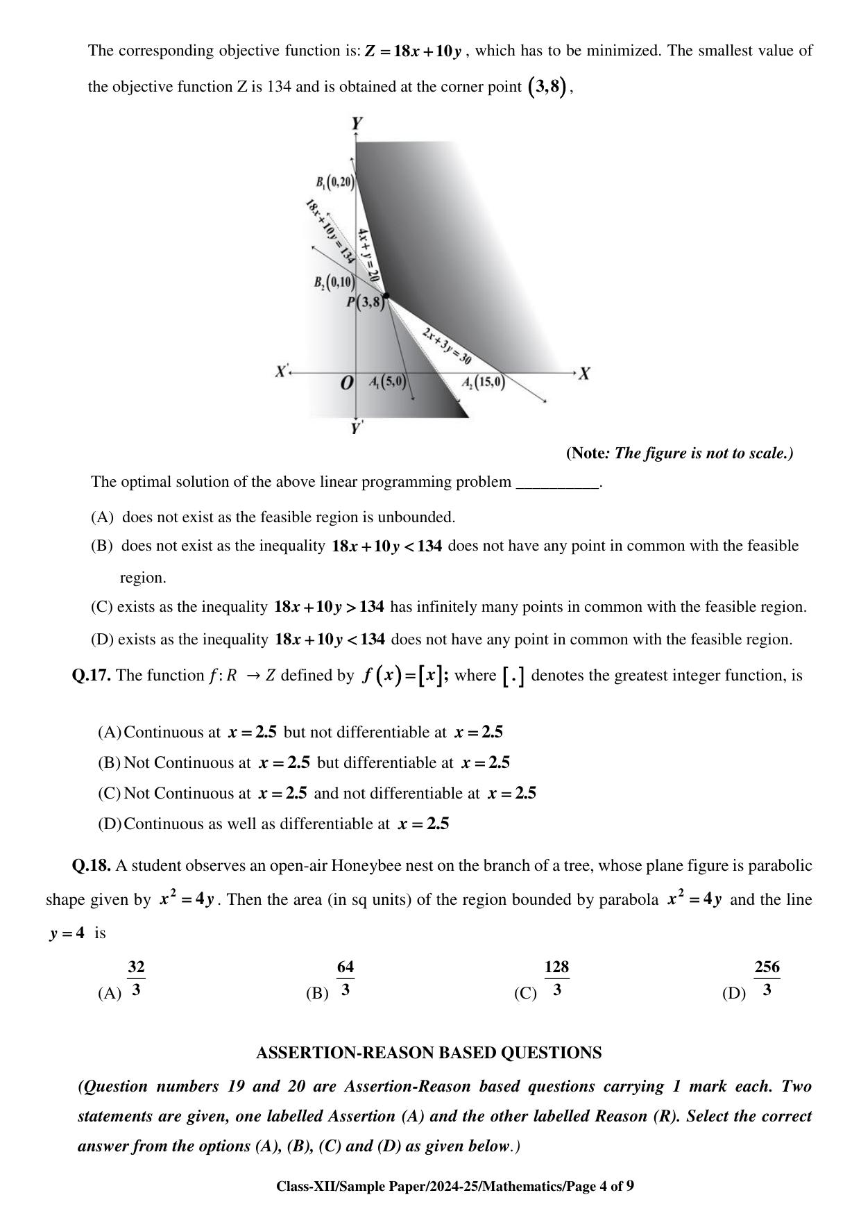 CBSE Class 12 Mathematics Sample Question Paper 2024-25 - Page 4