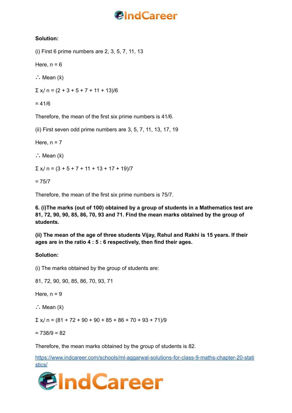 ML Aggarwal Solutions for Class 9 Maths Chapter 20- Statistics - Page 4