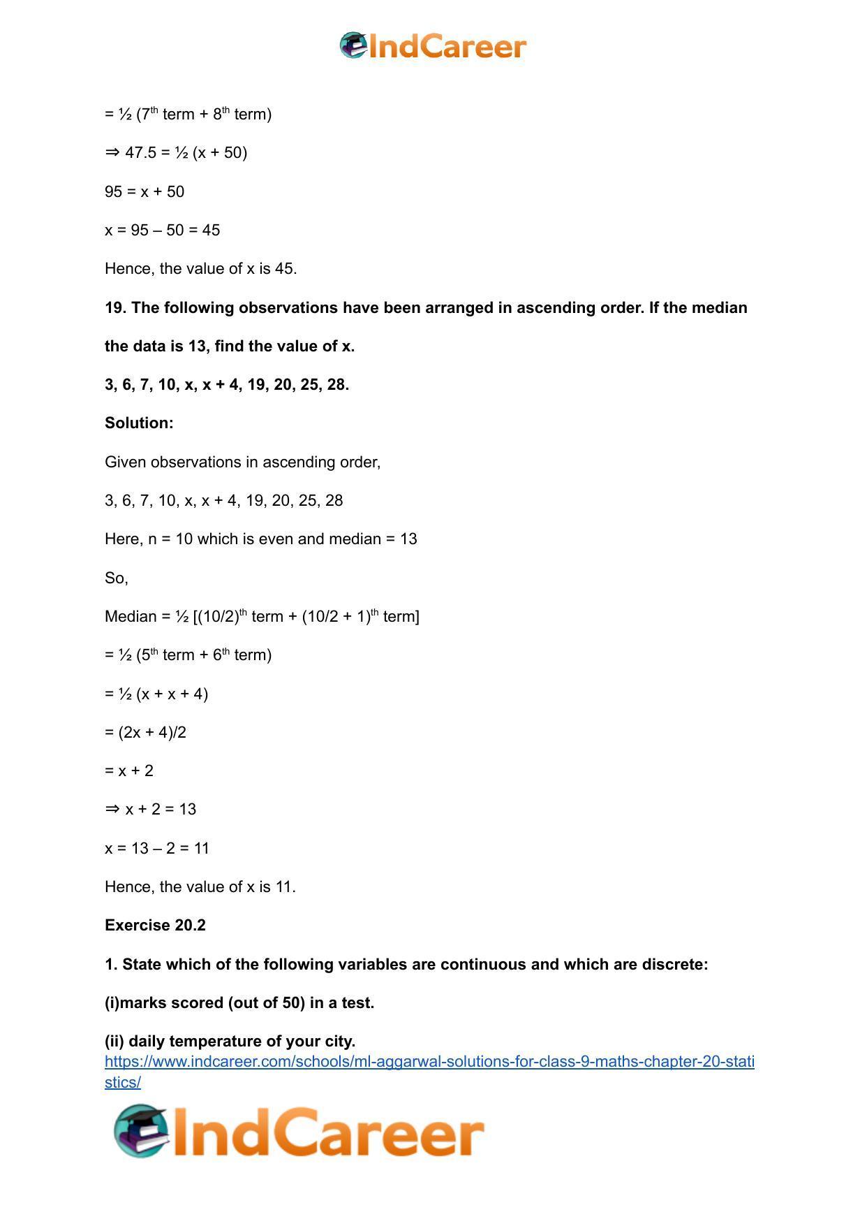 ML Aggarwal Solutions for Class 9 Maths Chapter 20- Statistics - Page 12