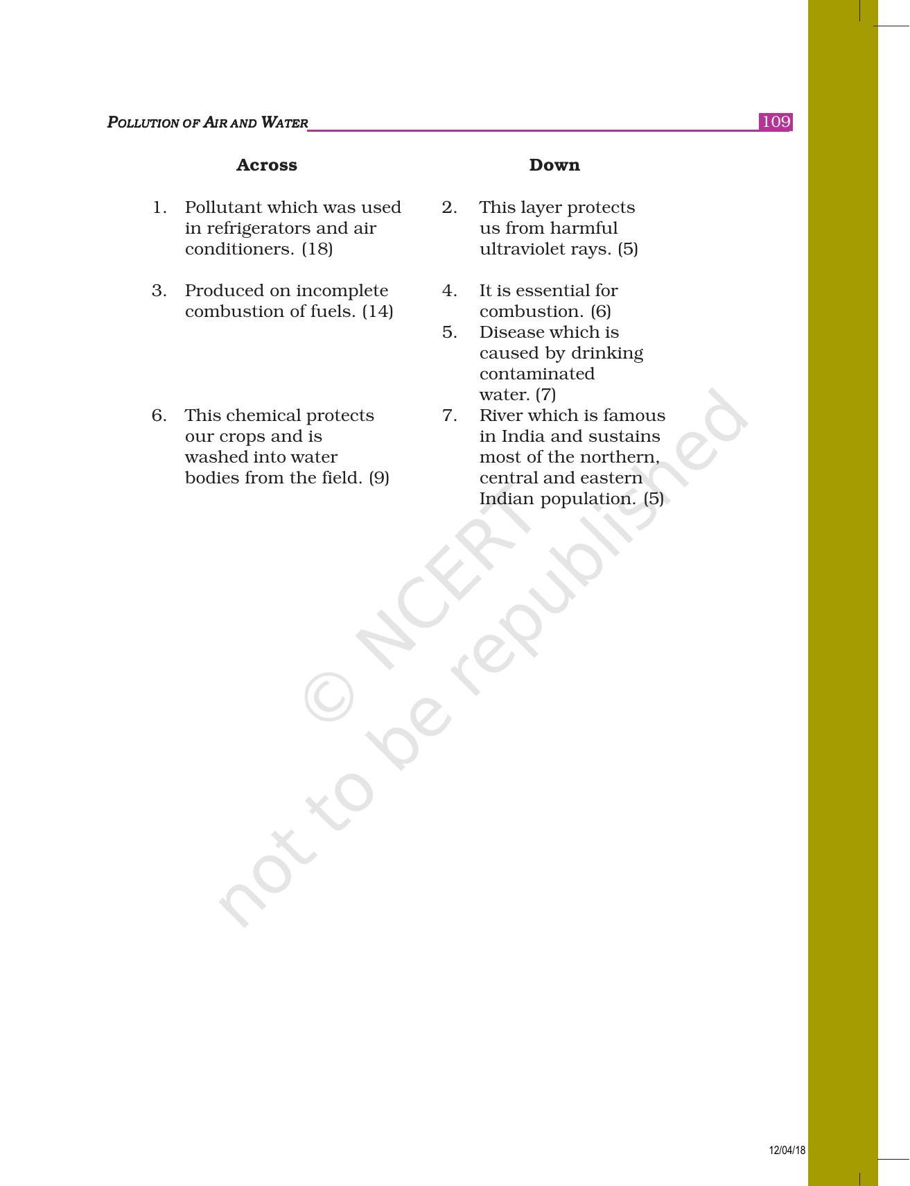 NCERT Exemplar Book for Class 8 Science: Chapter 18- Pollution of Air and Water - Page 6