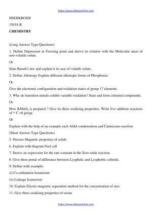 JKBOSE Class 12 Chemistry Question Papers 2012 (45018-B)