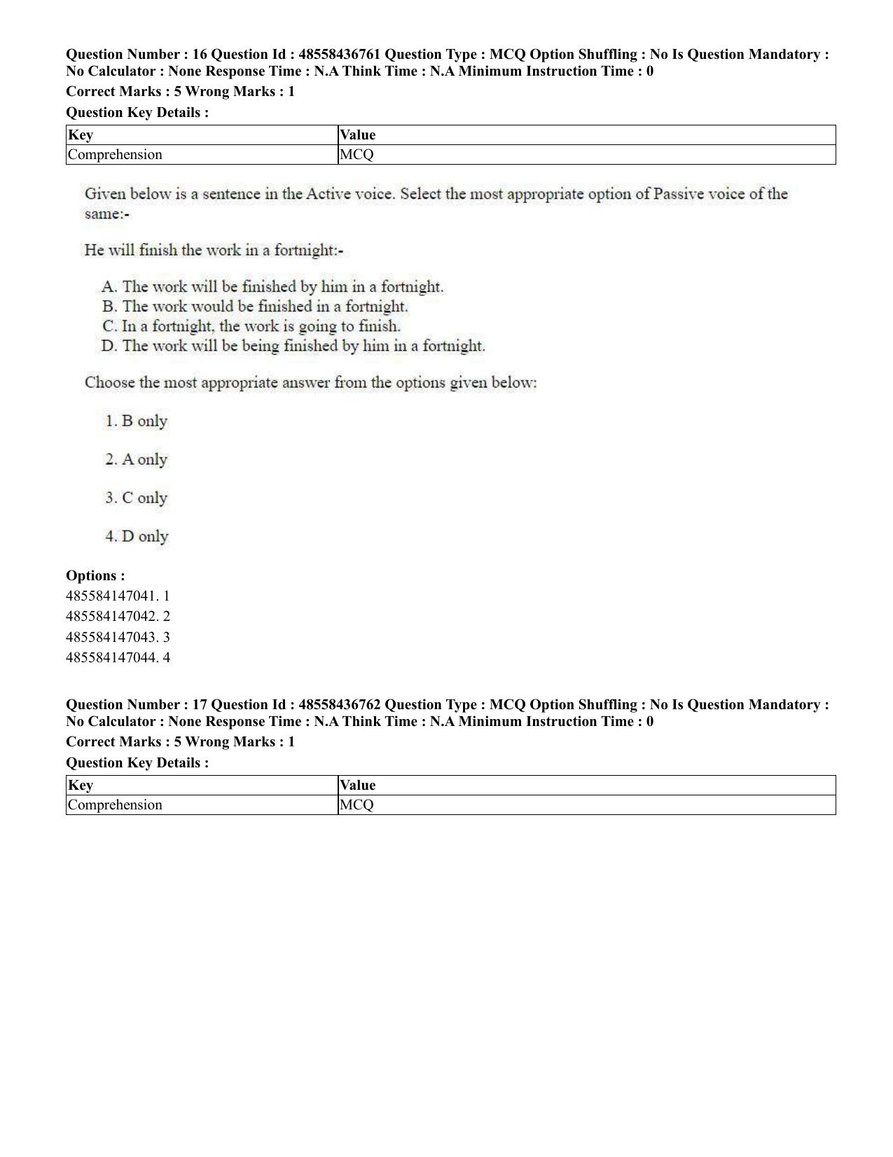 CUET 2023 International Shift 1 Question Papers - 22 June 2023 - Page 17