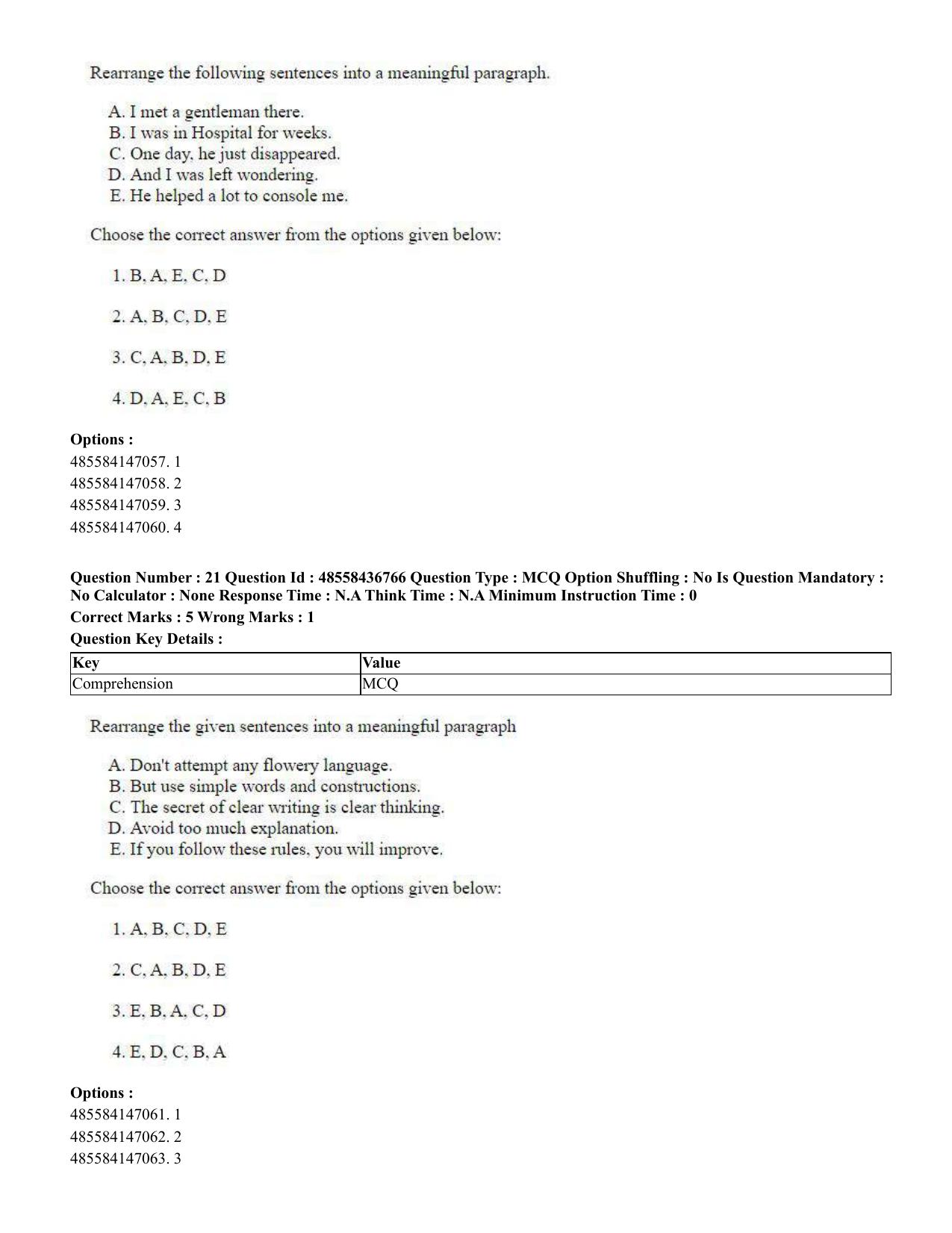 CUET 2023 International Shift 1 Question Papers - 22 June 2023 - Page 20