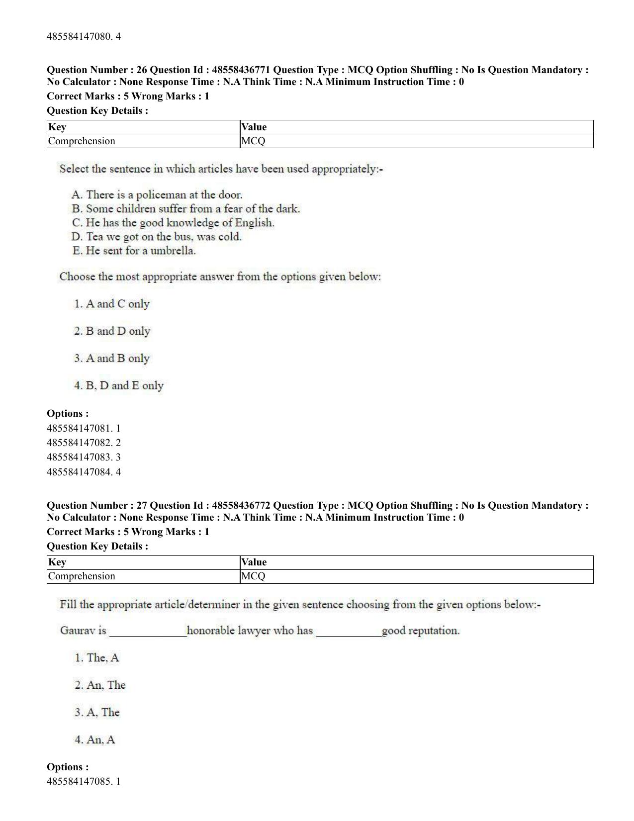 CUET 2023 International Shift 1 Question Papers - 22 June 2023 - Page 23