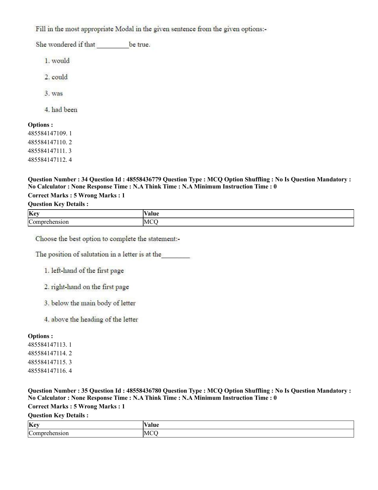CUET 2023 International Shift 1 Question Papers - 22 June 2023 - Page 27