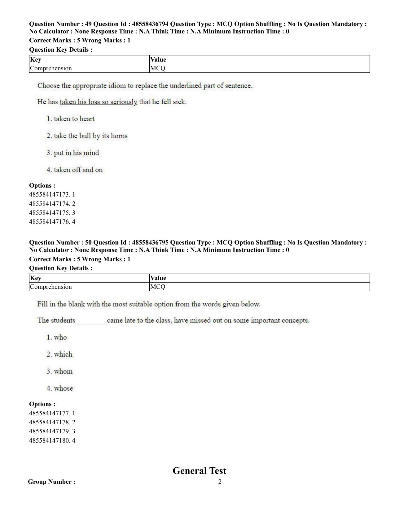 CUET 2023 International Shift 1 Question Papers - 22 June 2023 - Page 36