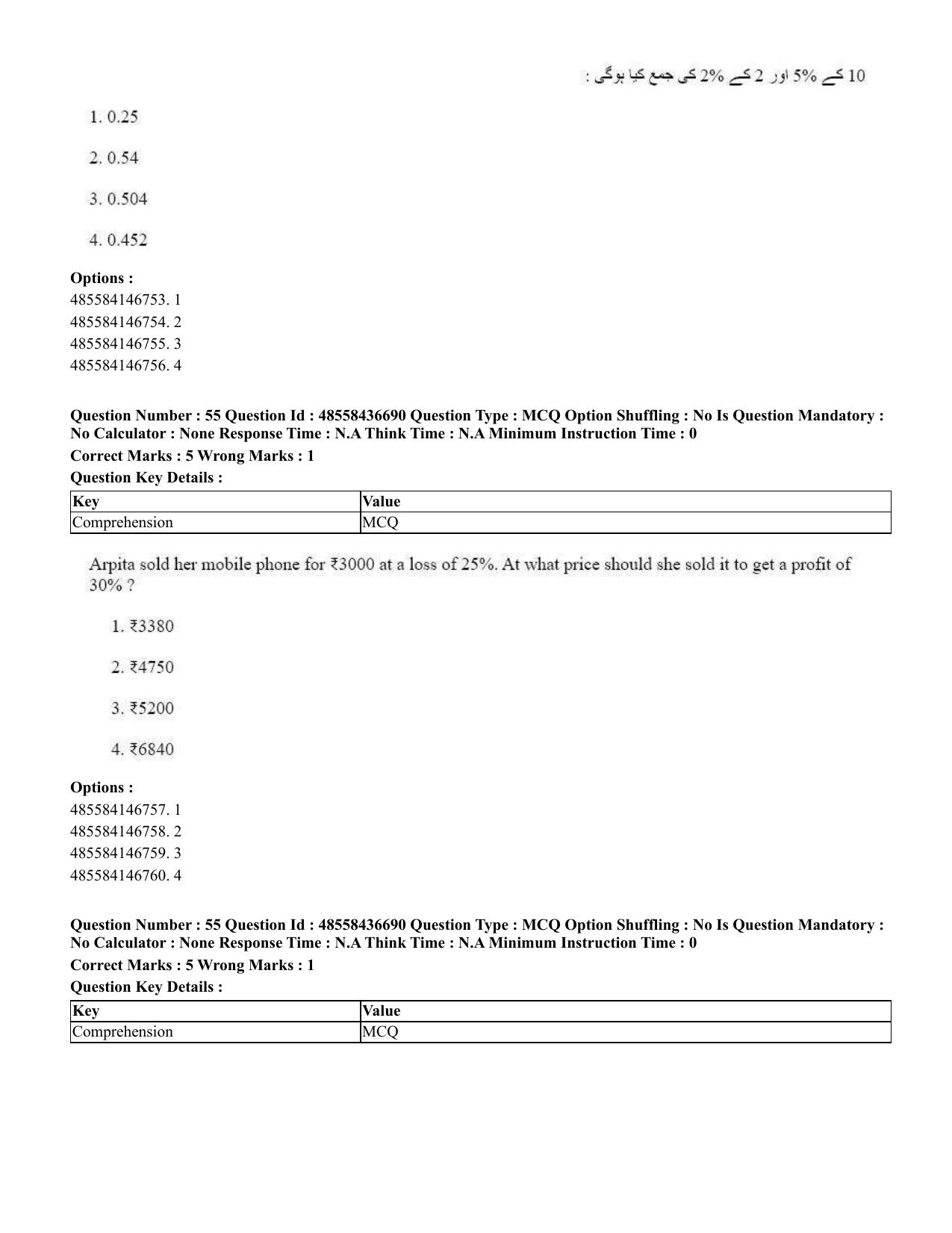 CUET 2023 International Shift 1 Question Papers - 22 June 2023 - Page 63