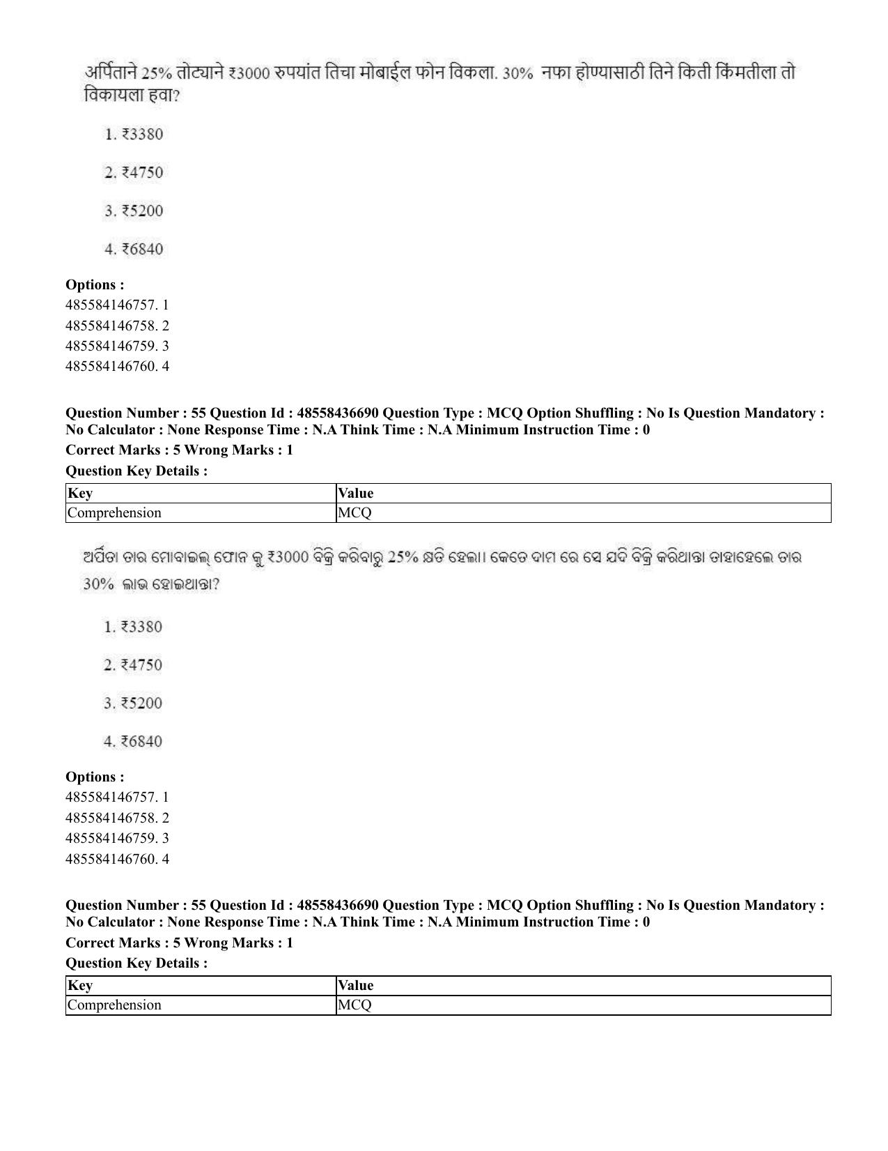 CUET 2023 International Shift 1 Question Papers - 22 June 2023 - Page 67