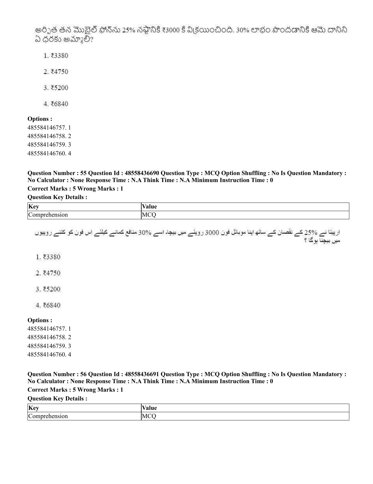 CUET 2023 International Shift 1 Question Papers - 22 June 2023 - Page 69