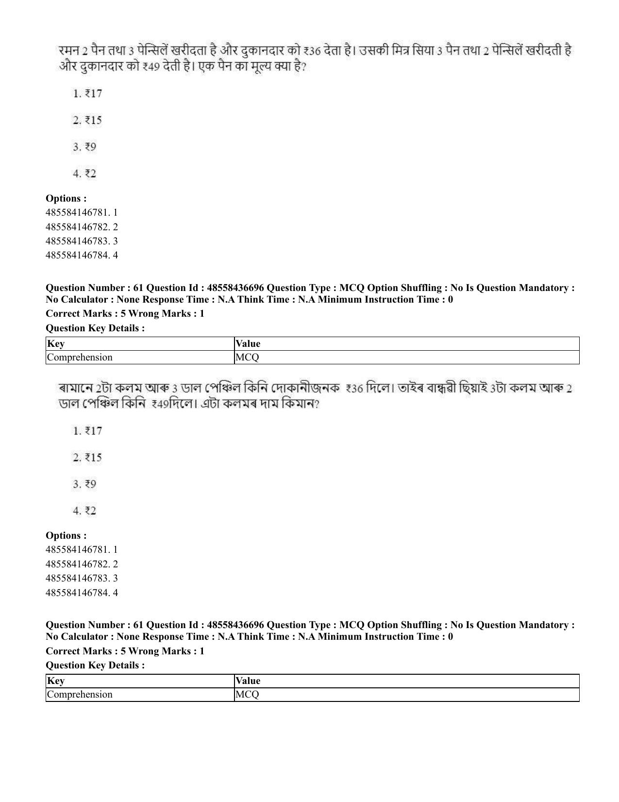 CUET 2023 International Shift 1 Question Papers - 22 June 2023 - Page 104