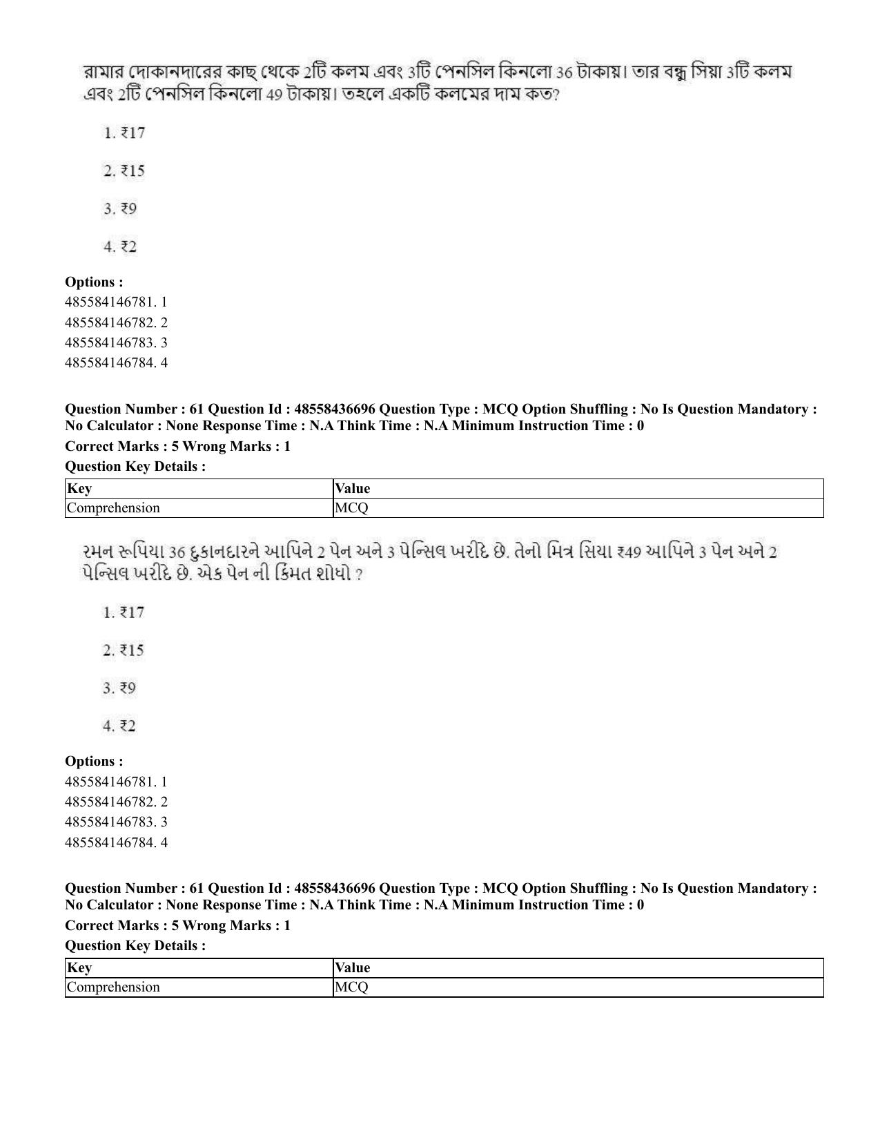 CUET 2023 International Shift 1 Question Papers - 22 June 2023 - Page 105