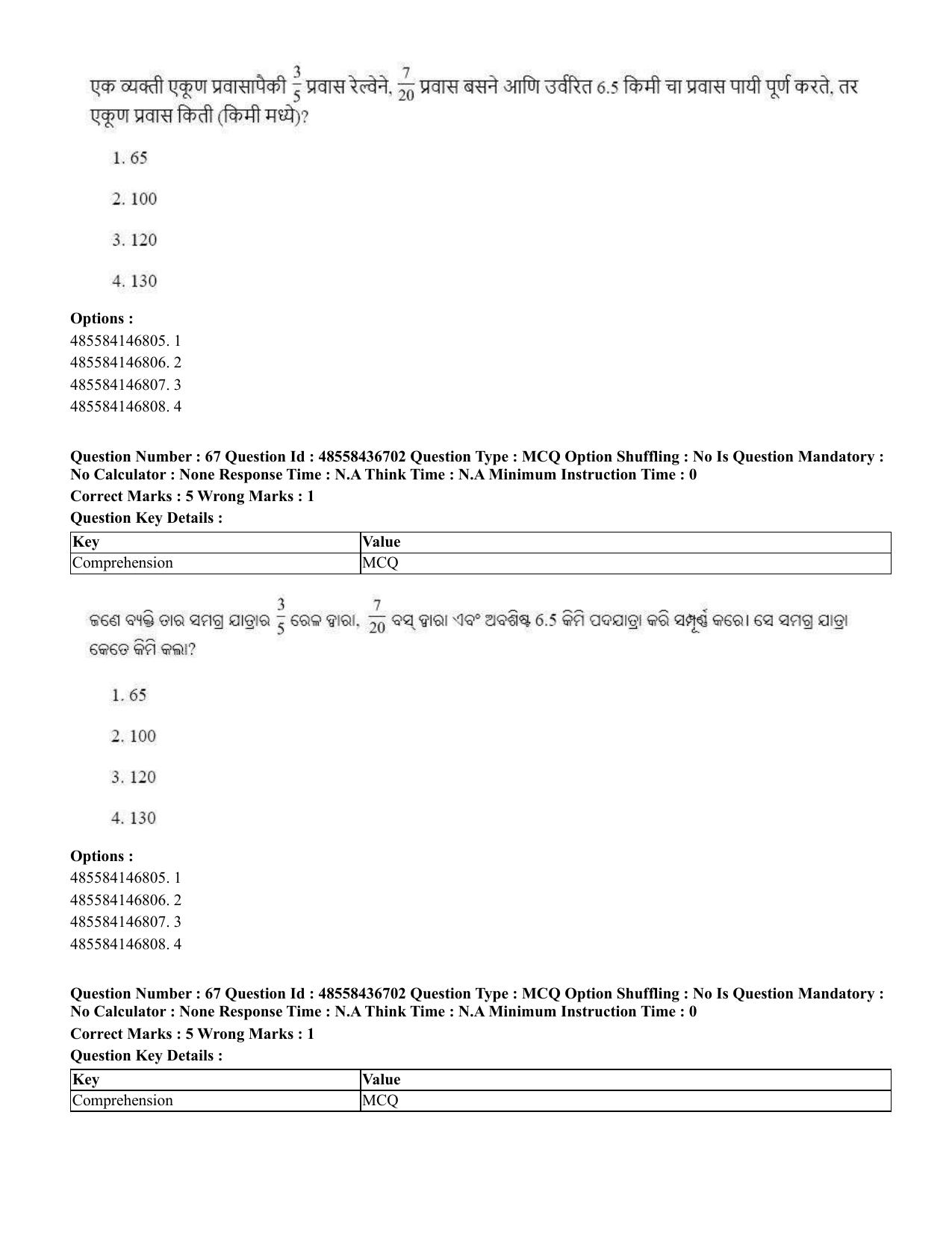 CUET 2023 International Shift 1 Question Papers - 22 June 2023 - Page 146