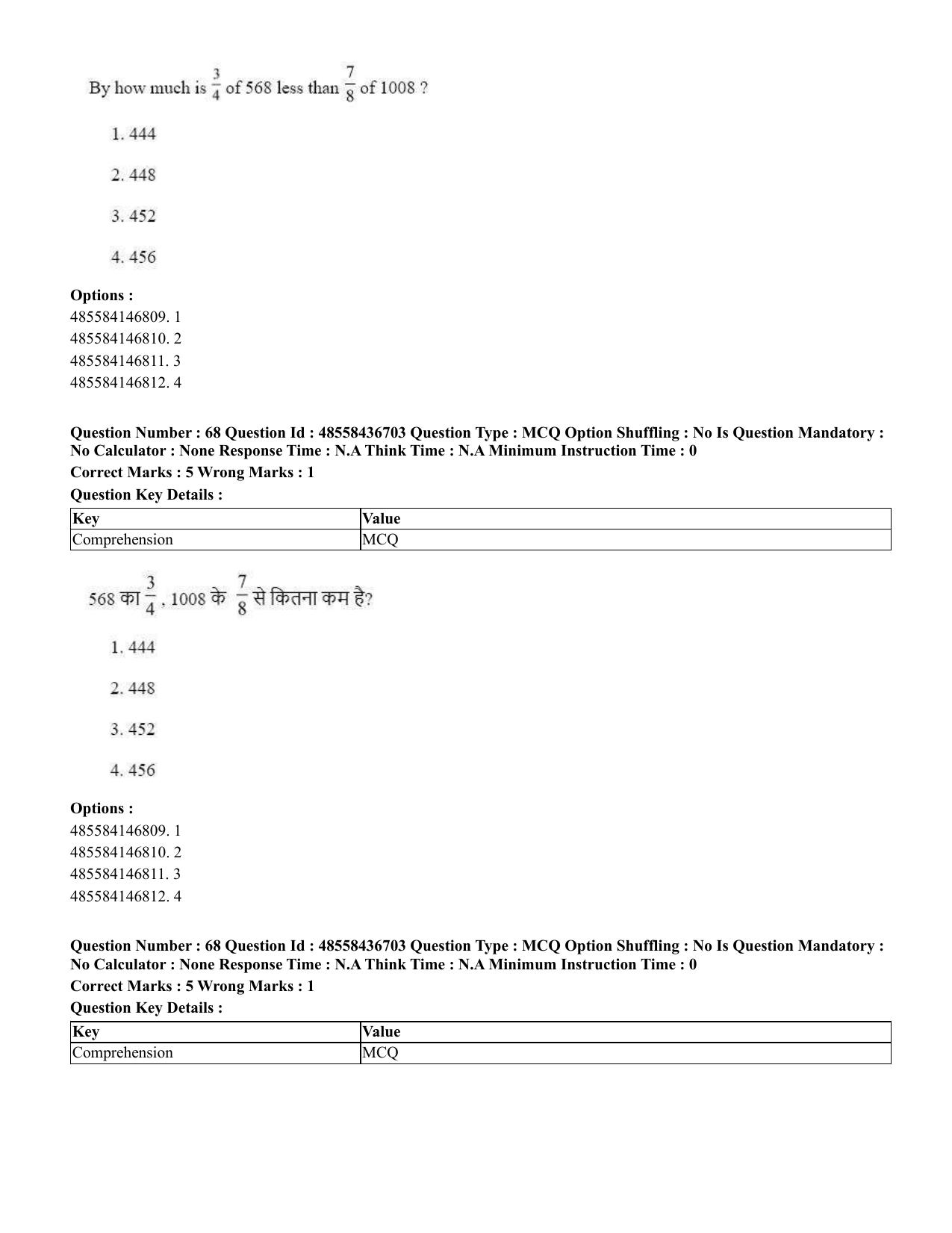 CUET 2023 International Shift 1 Question Papers - 22 June 2023 - Page 149