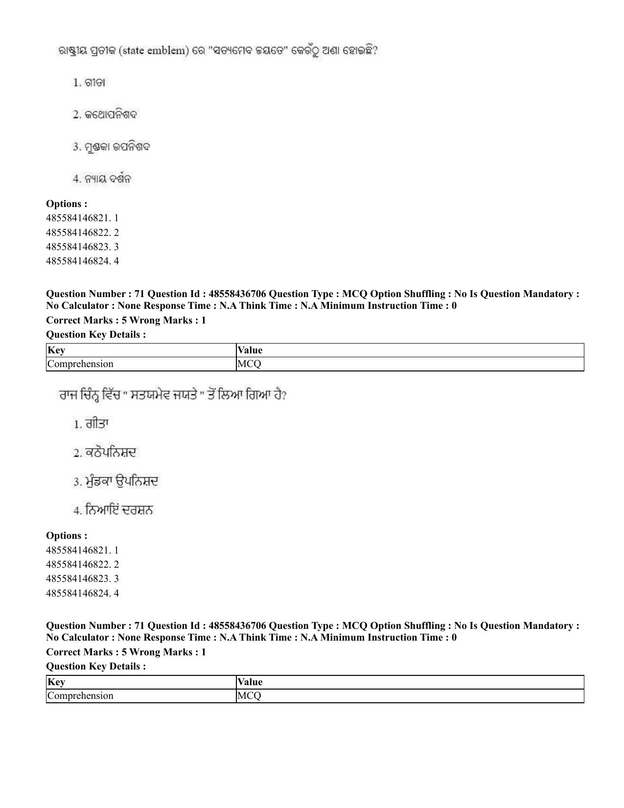 CUET 2023 International Shift 1 Question Papers - 22 June 2023 - Page 175